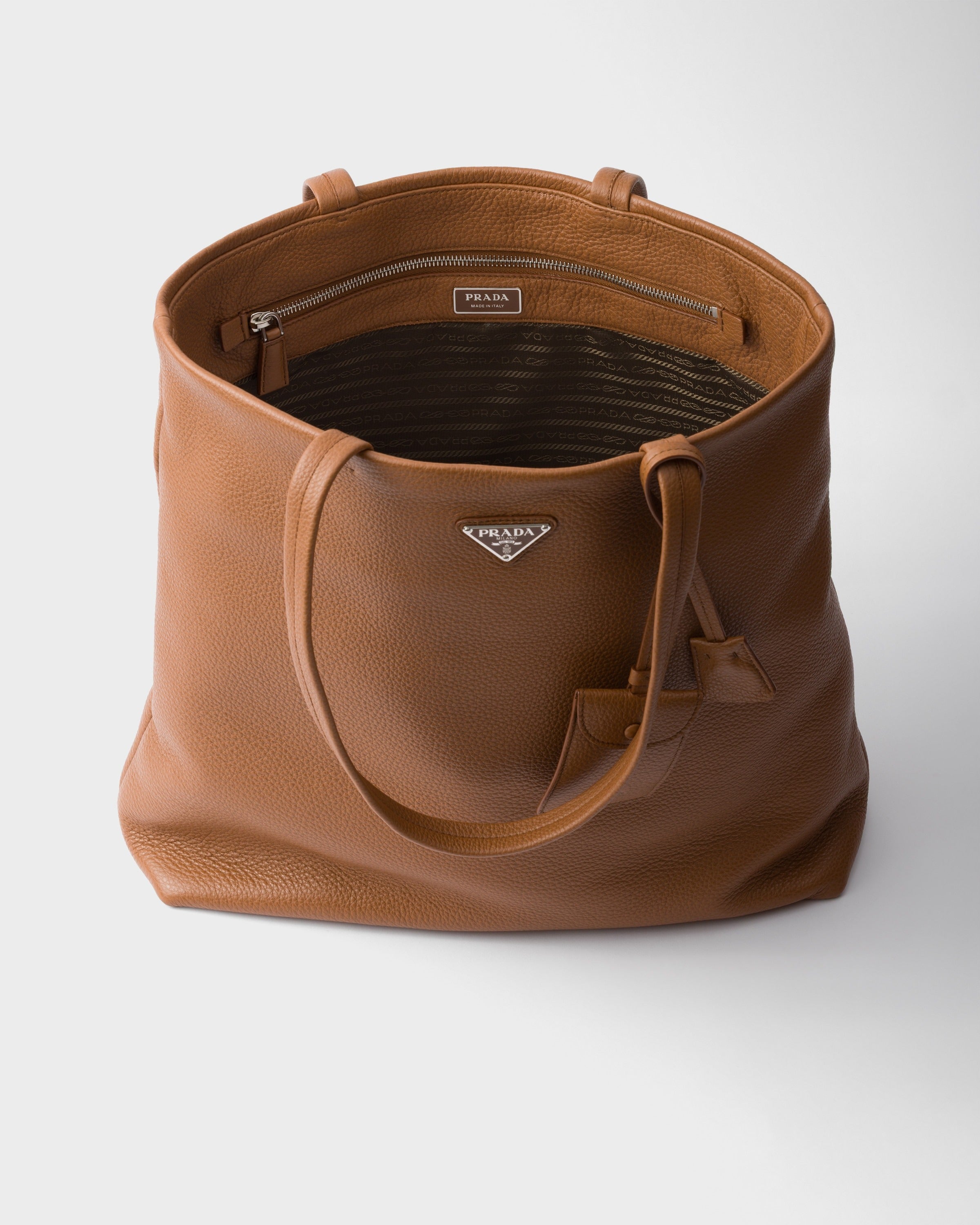 Leather tote Cognac
