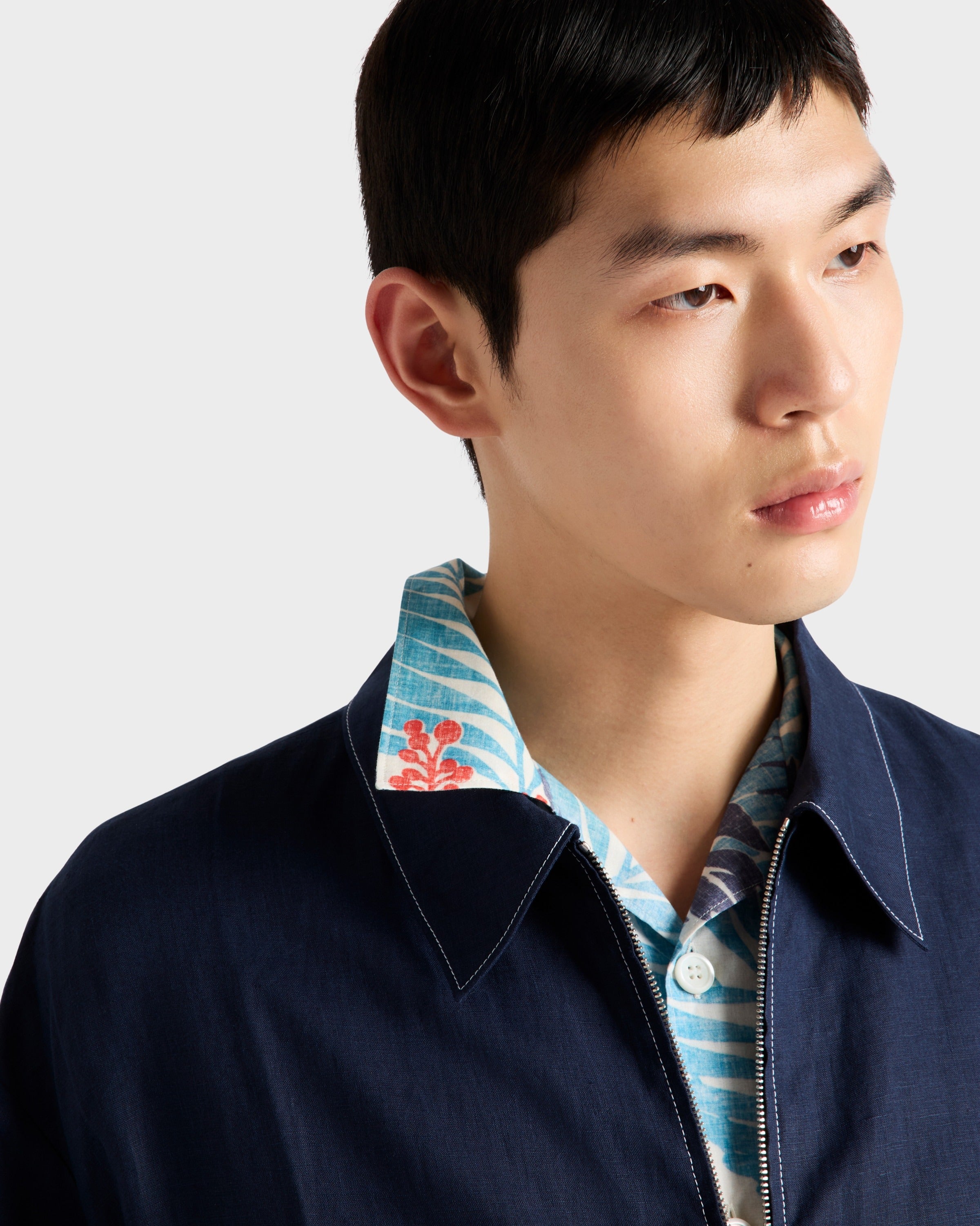 Cotton blouson jacket Blue
