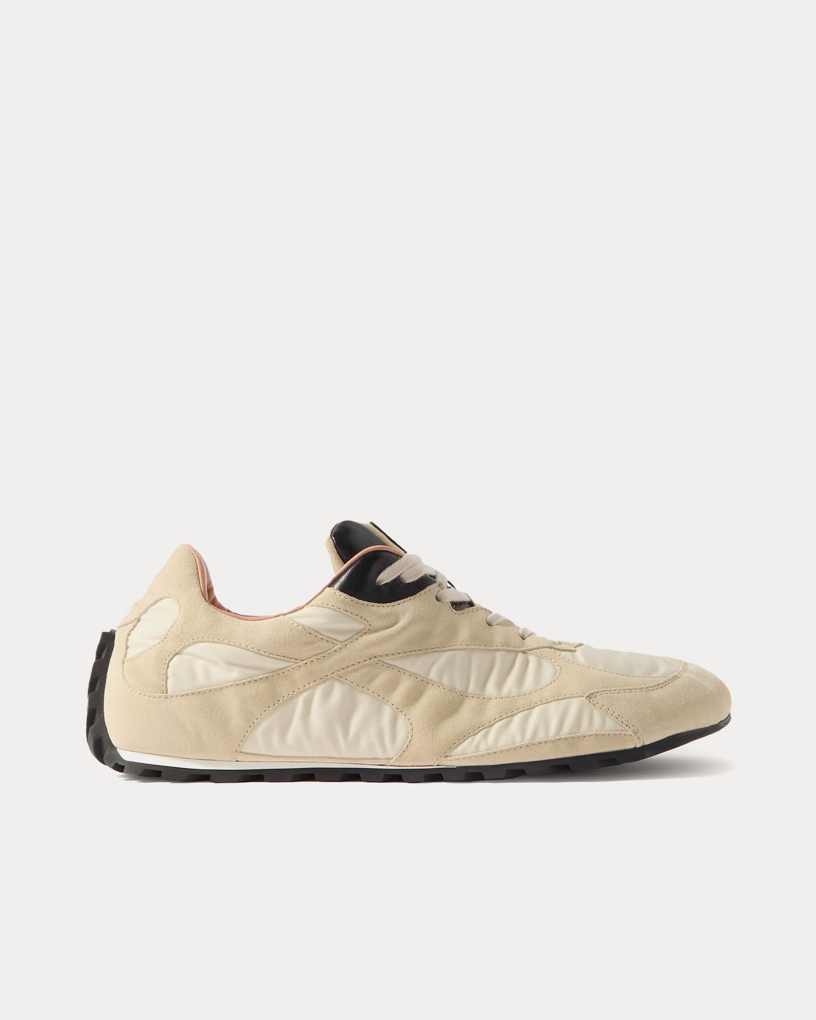 Orbit Flash Leather & Nylon Sea Salt / Black Low Top Sneakers