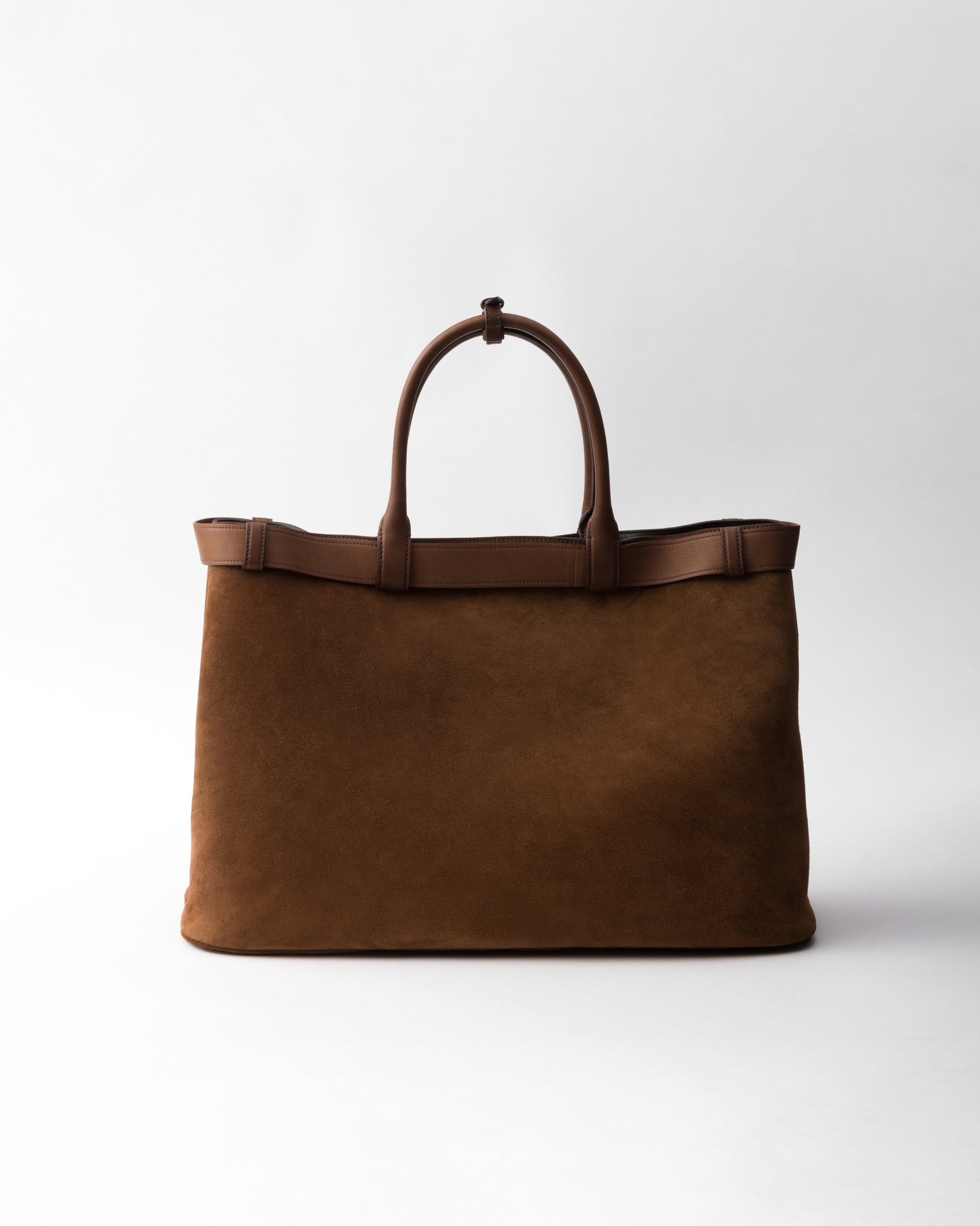 Prada Buckle suede bag with belt Cocoa Brown