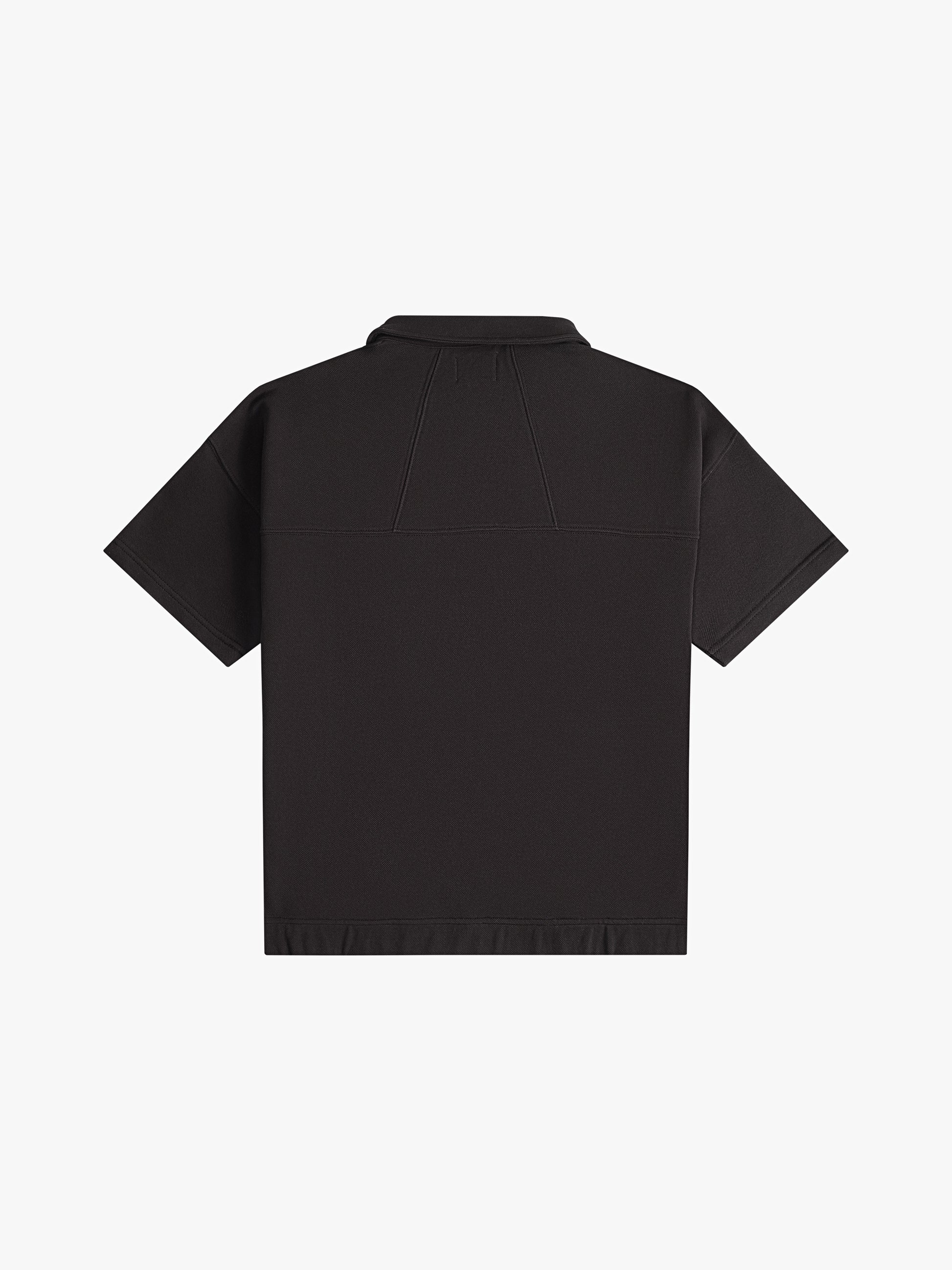PIQUE SNAP SHORT SLEEVE POLO - BLACK