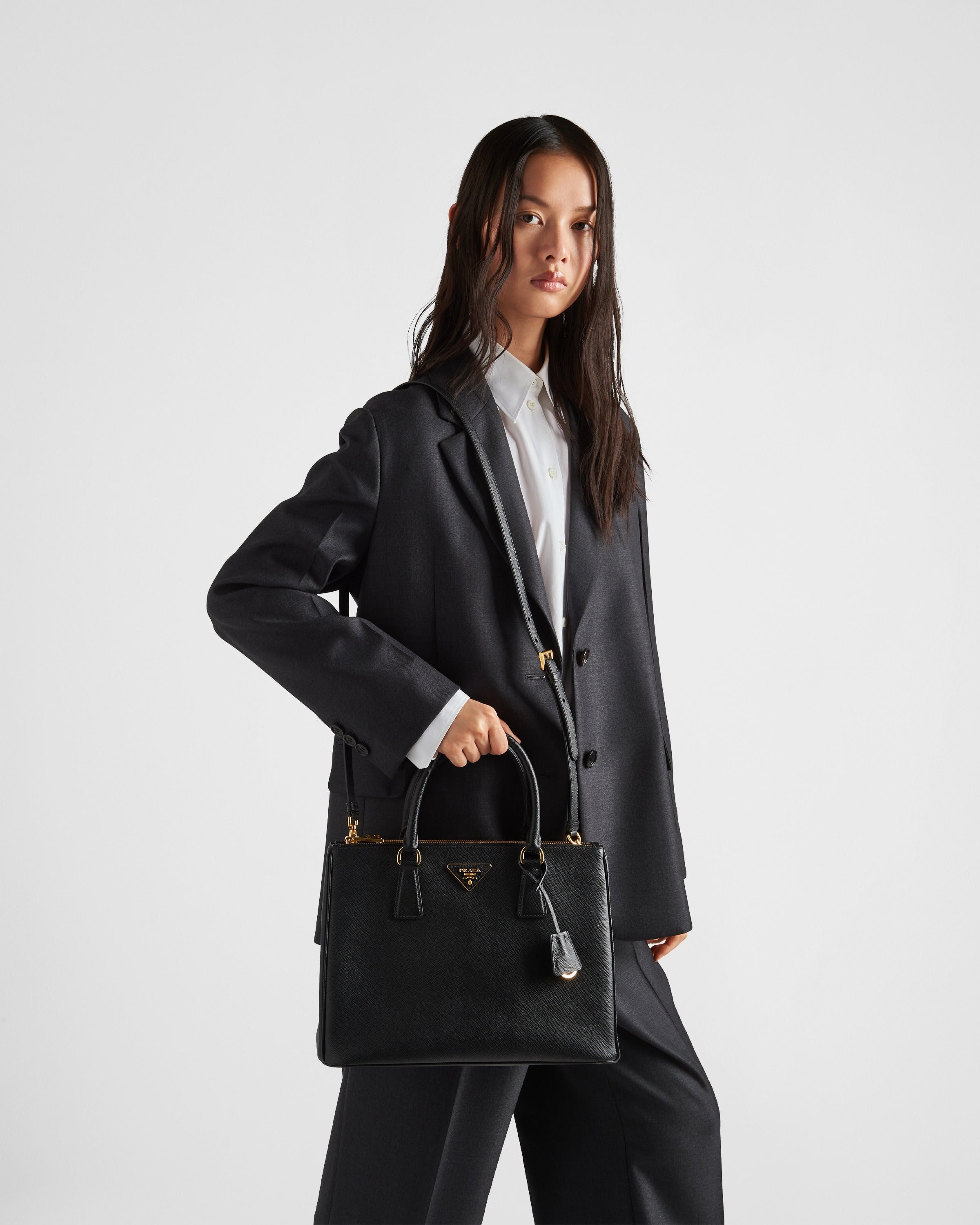 Large Prada Galleria Saffiano leather bag Black