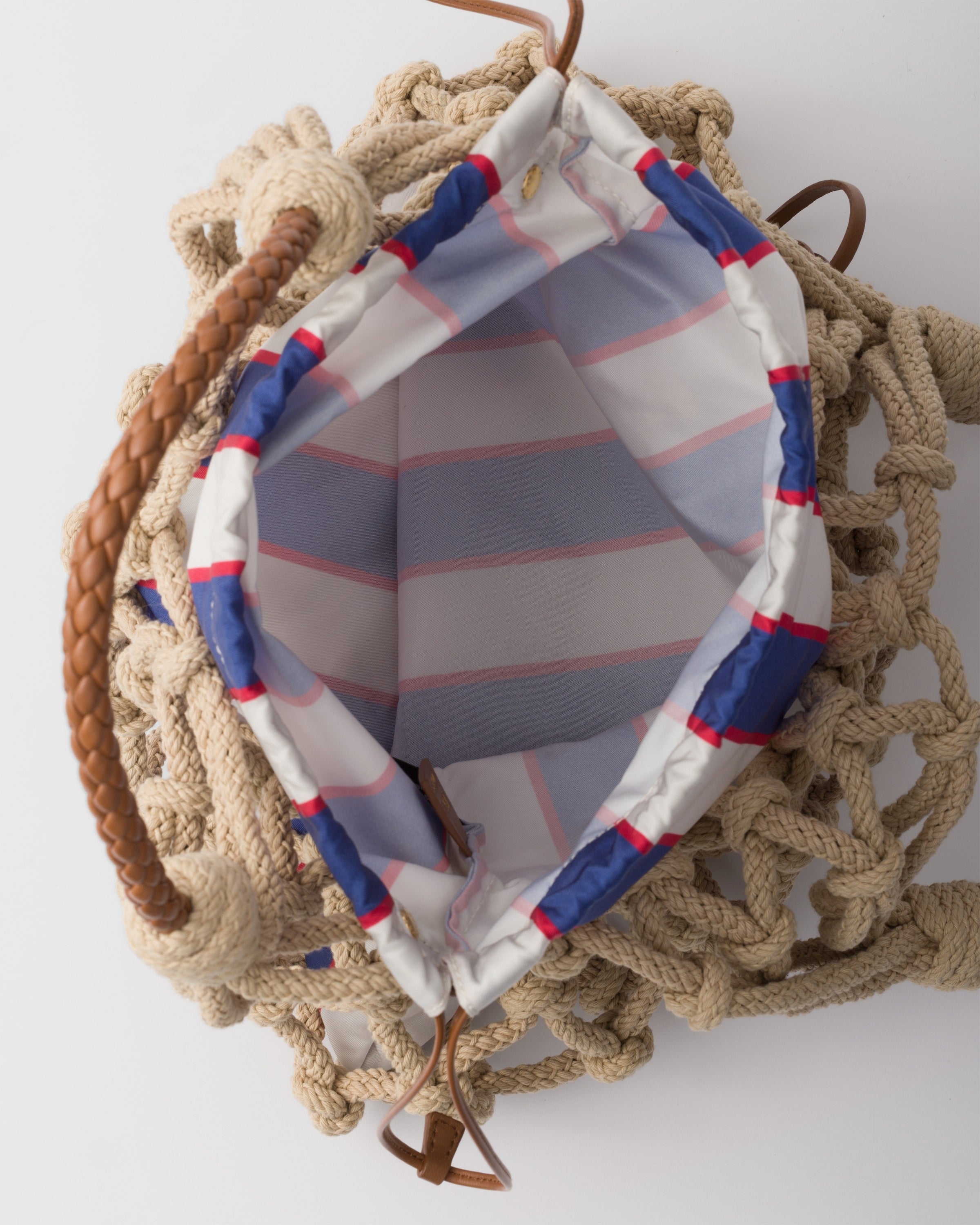 Prada Noué medium cotton macramé bag Cord/Royal Blue