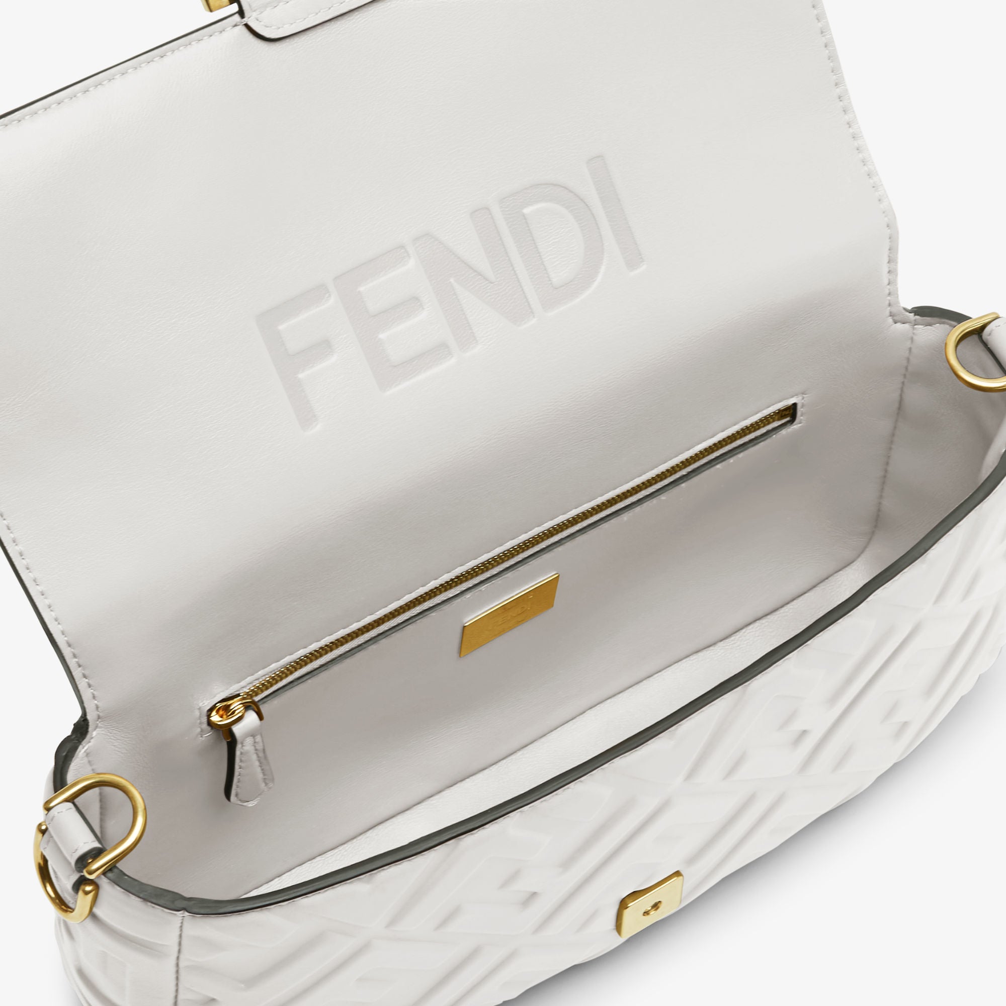 Baguette White leather bag