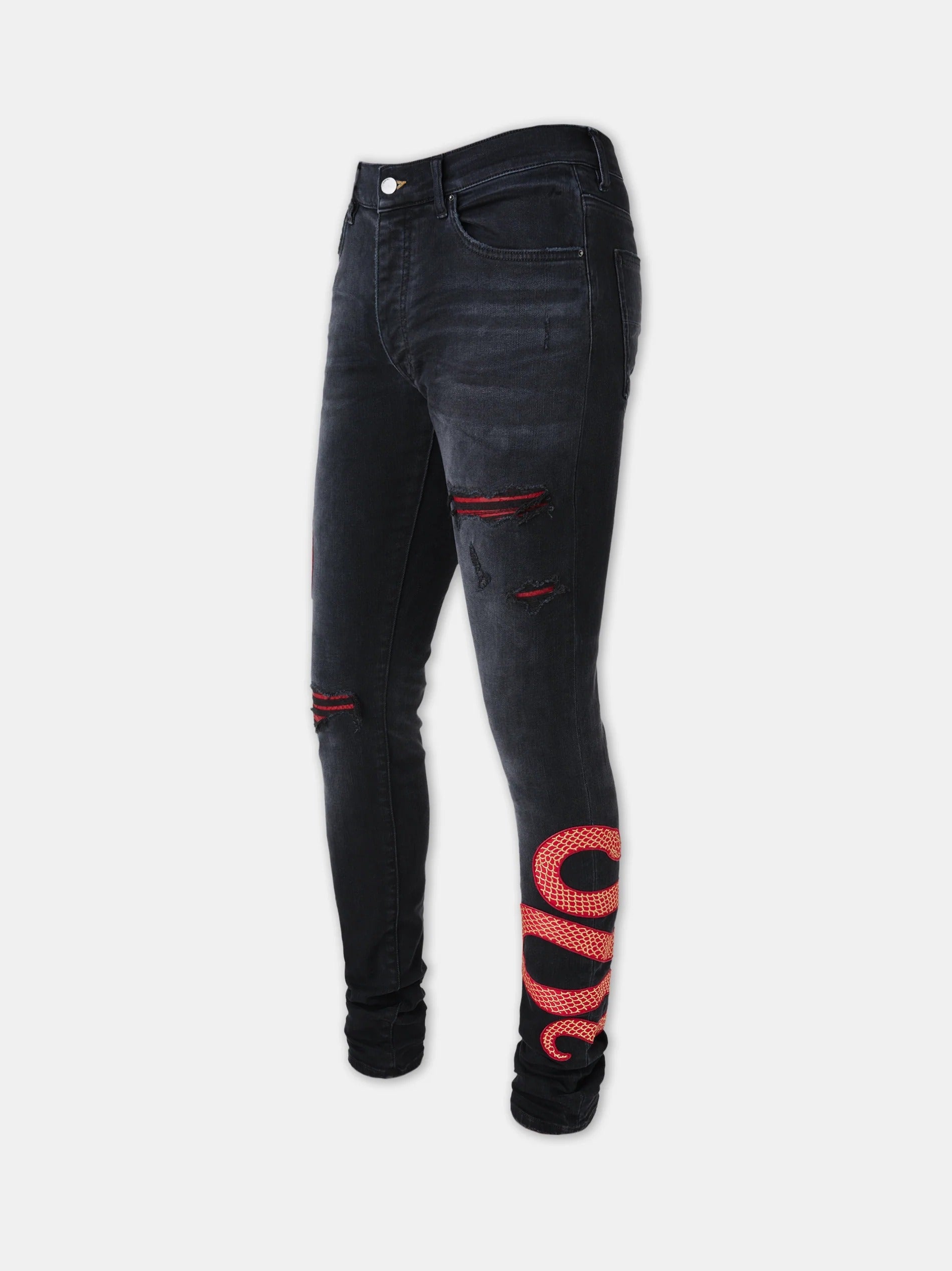 AMIRI SNAKE SKINNY JEAN Vintage Black