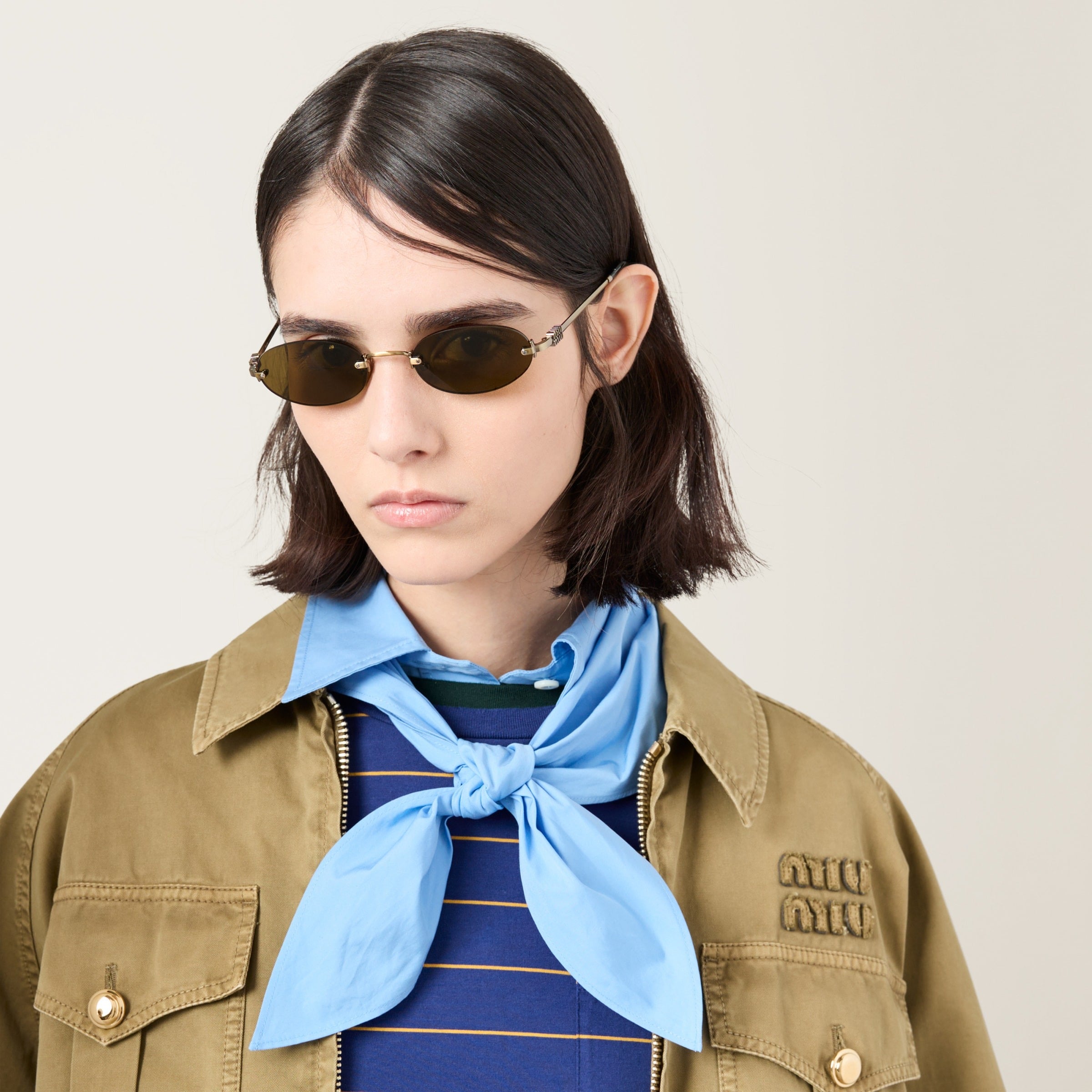 Miu Miu Logo sunglasses Loden Green Lenses