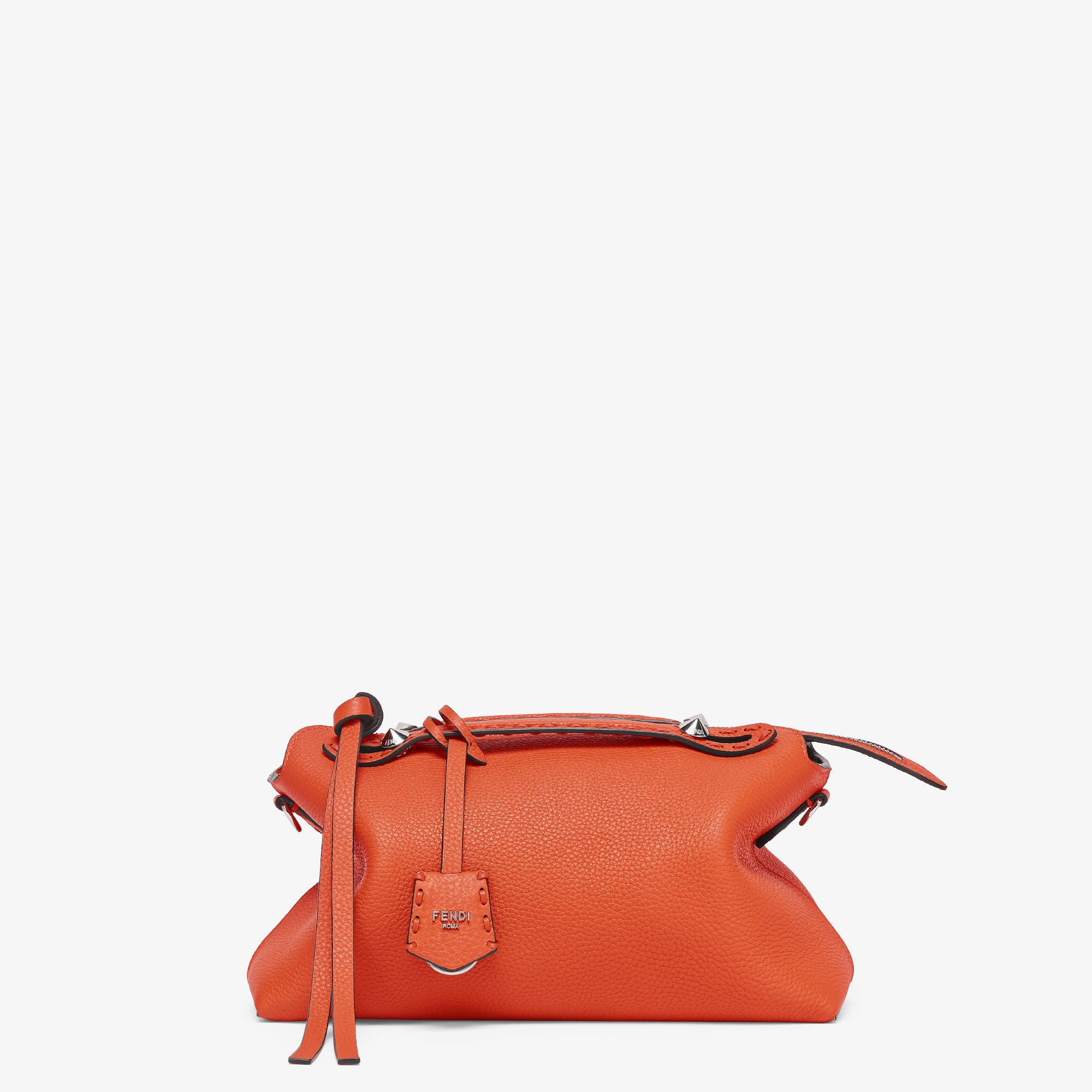 By The Way Selleria Medium Orange Selleria bag with 192 hand-sewn topstitches