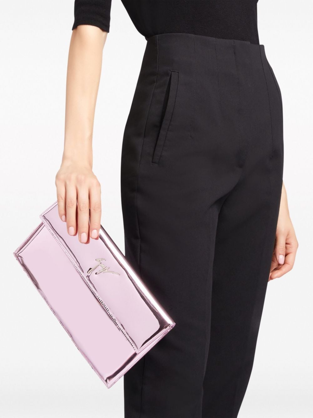 Giuseppe Zanotti logo-plaque metallic-finish Clutch Bag