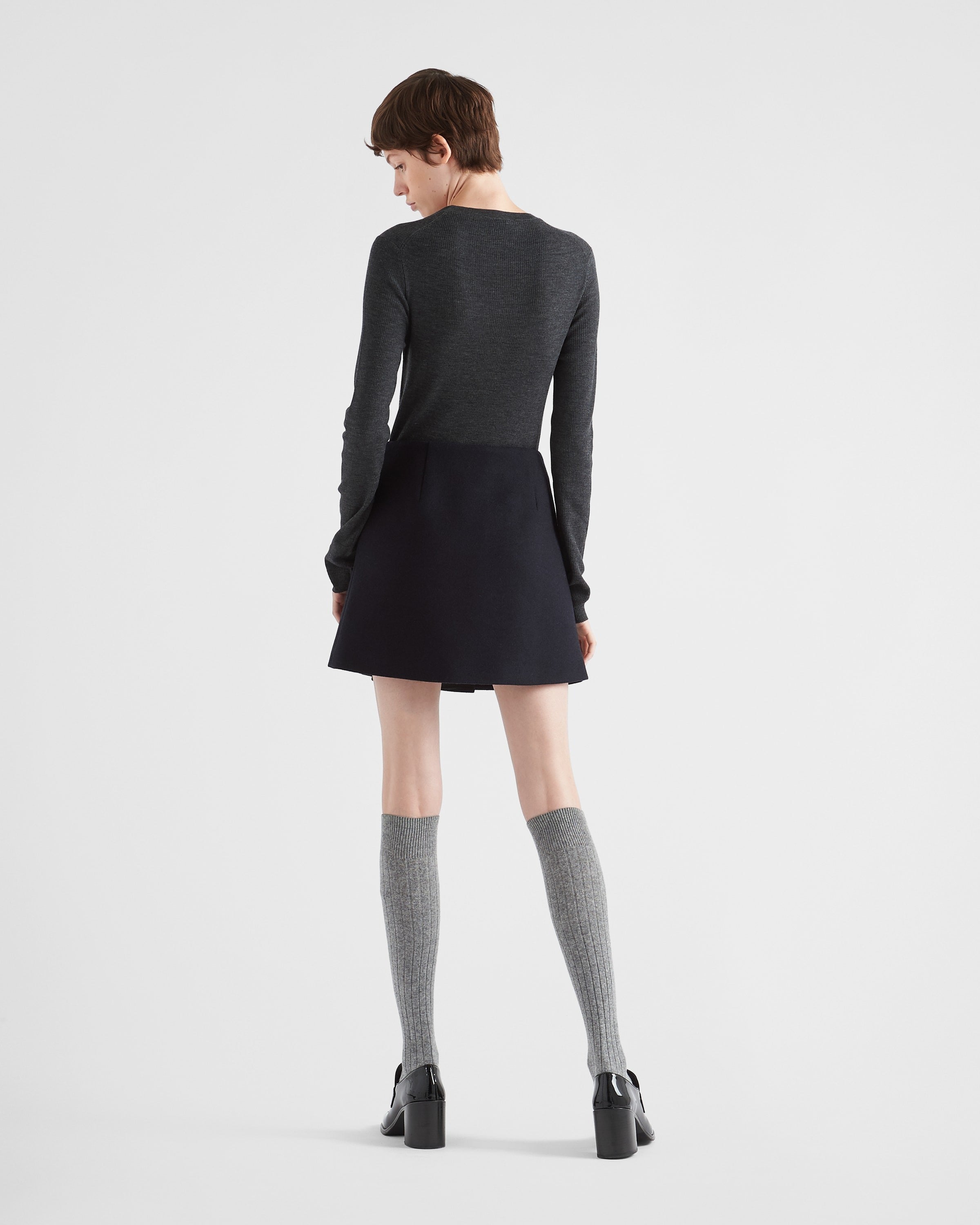 Superfine wool crew-neck sweater Anthracite Gray