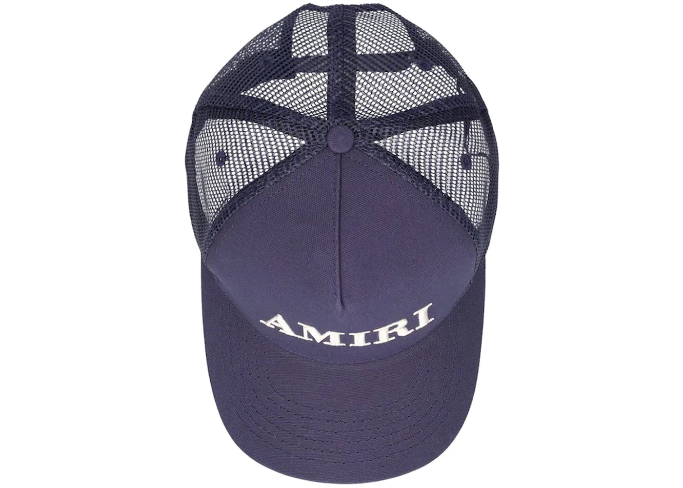 AMIRI Logo Cotton Canvas Trucker Hat Navy