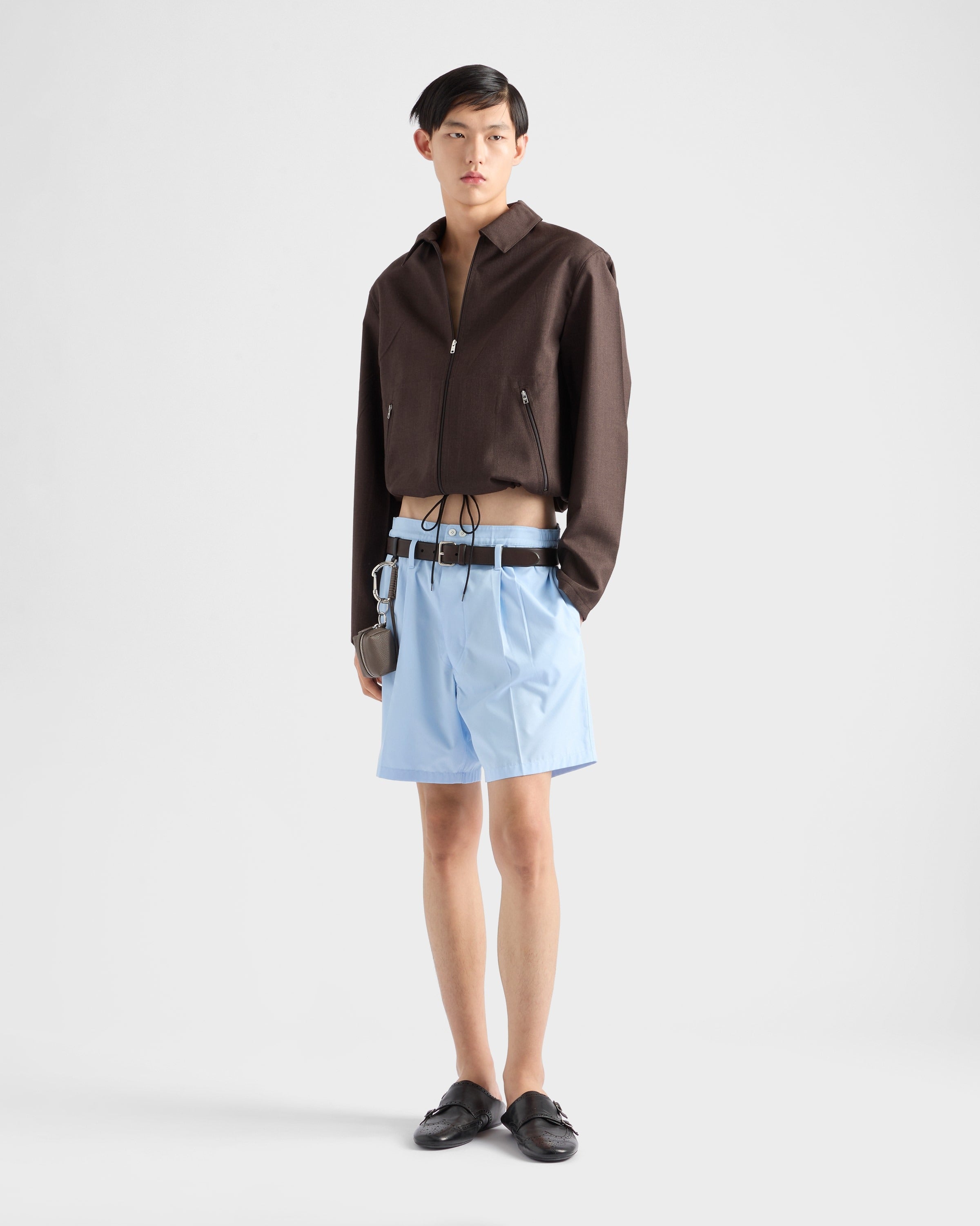 Mohair and silk blouson jacket Ebony