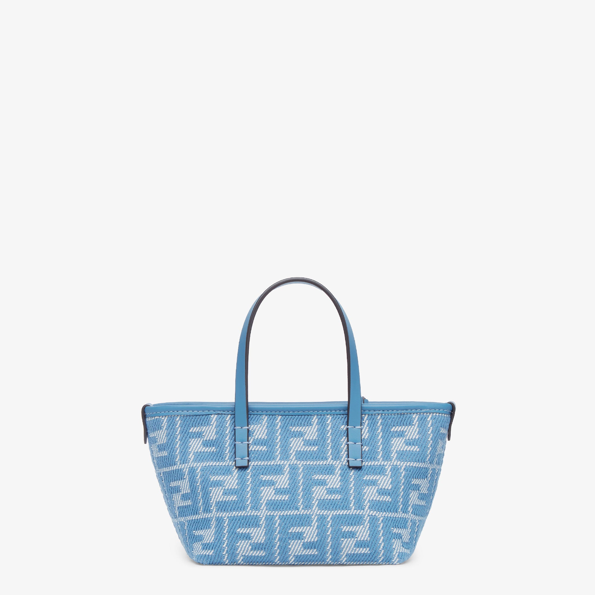 Roll Mini Blue denim-effect FF jacquard mini-bag