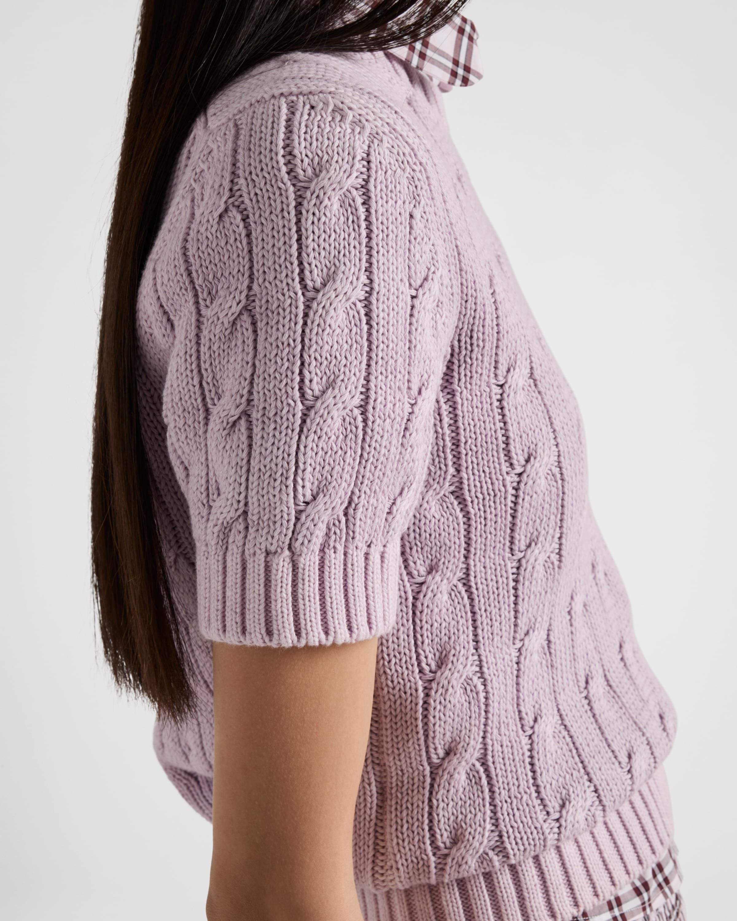 Cotton crew-neck sweater Mauve