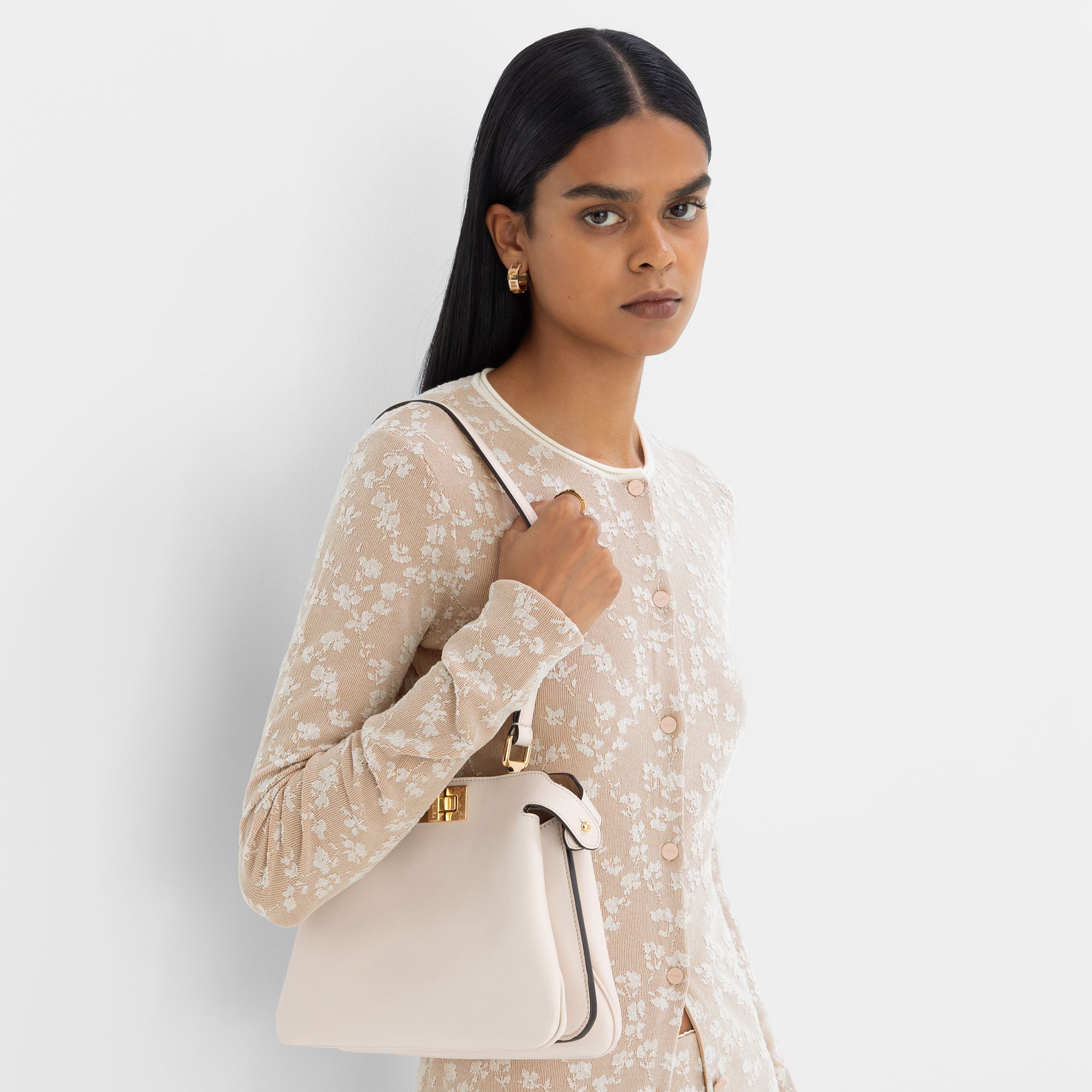 Peekaboo Soft Small Camellia leather bag