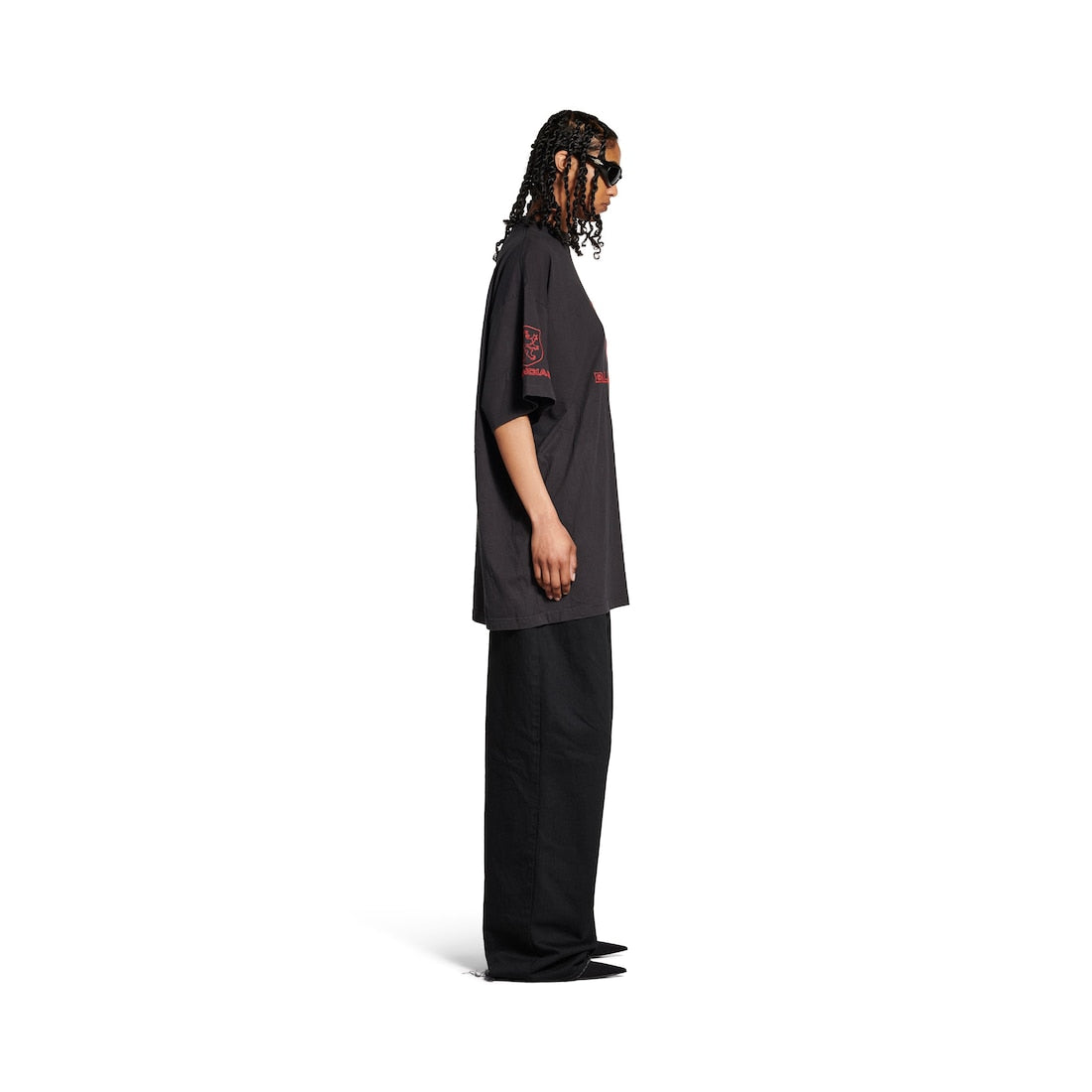 Men's Lion Club T-shirt Oversized in Black/Red
