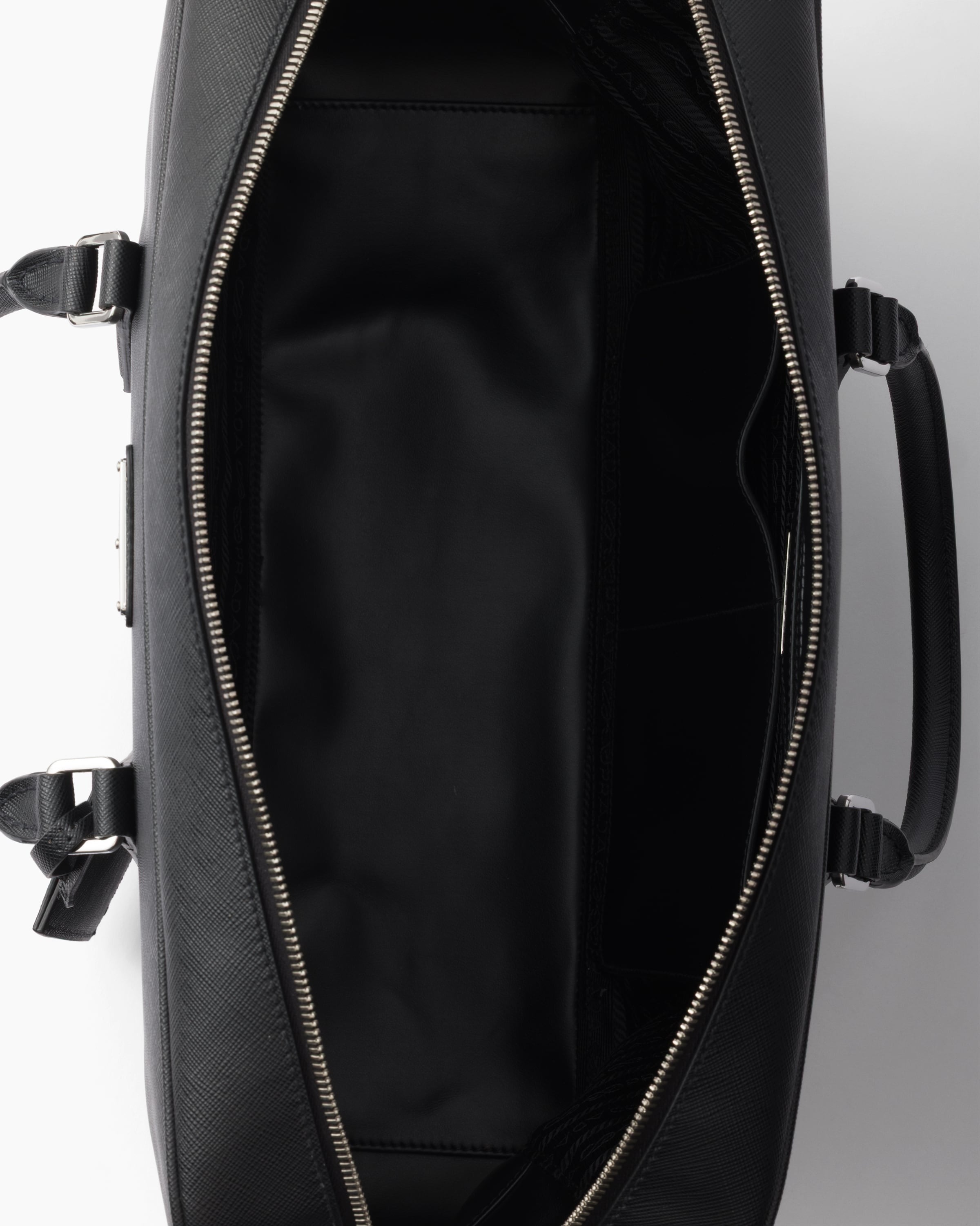 Saffiano leather work bag Black