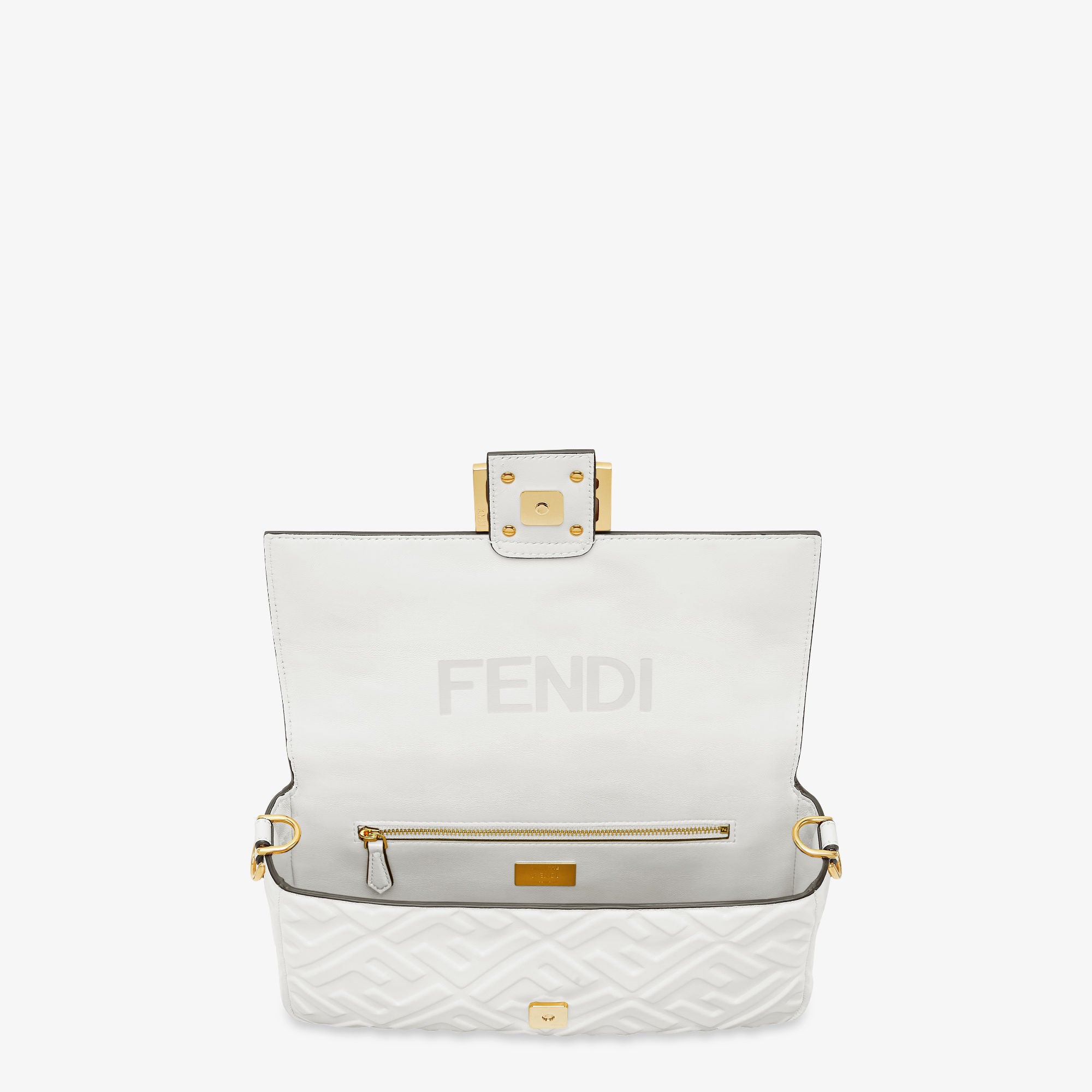 Baguette White leather bag