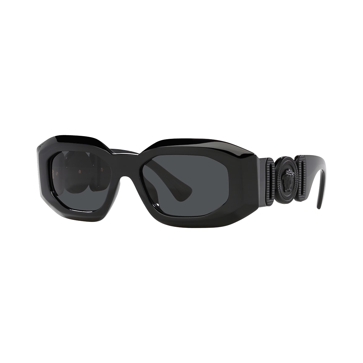 VERSACE VE4425U Black - Men Luxury Sunglasses, Light Grey Mirror Silver 80 Lens