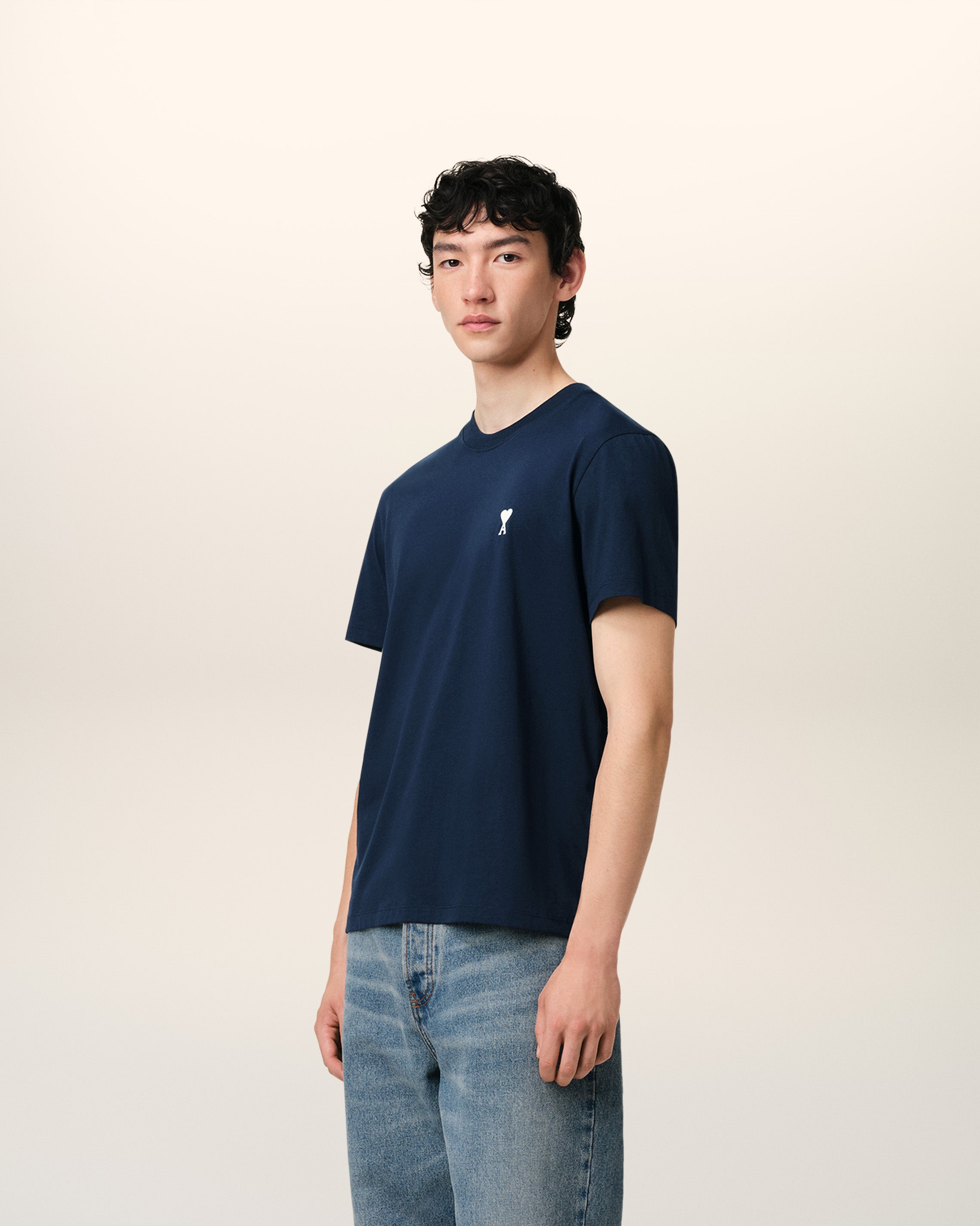 NAVY COTTON AMI DE COEUR T-SHIRT NIGHT BLUE