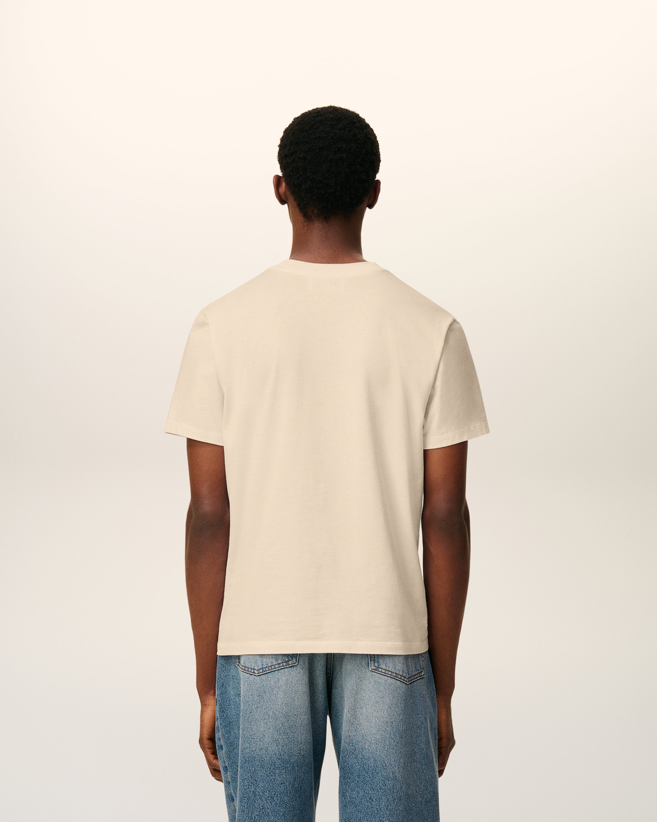 Beige Cotton Ami De Coeur T-shirt WHITE COFFEE
