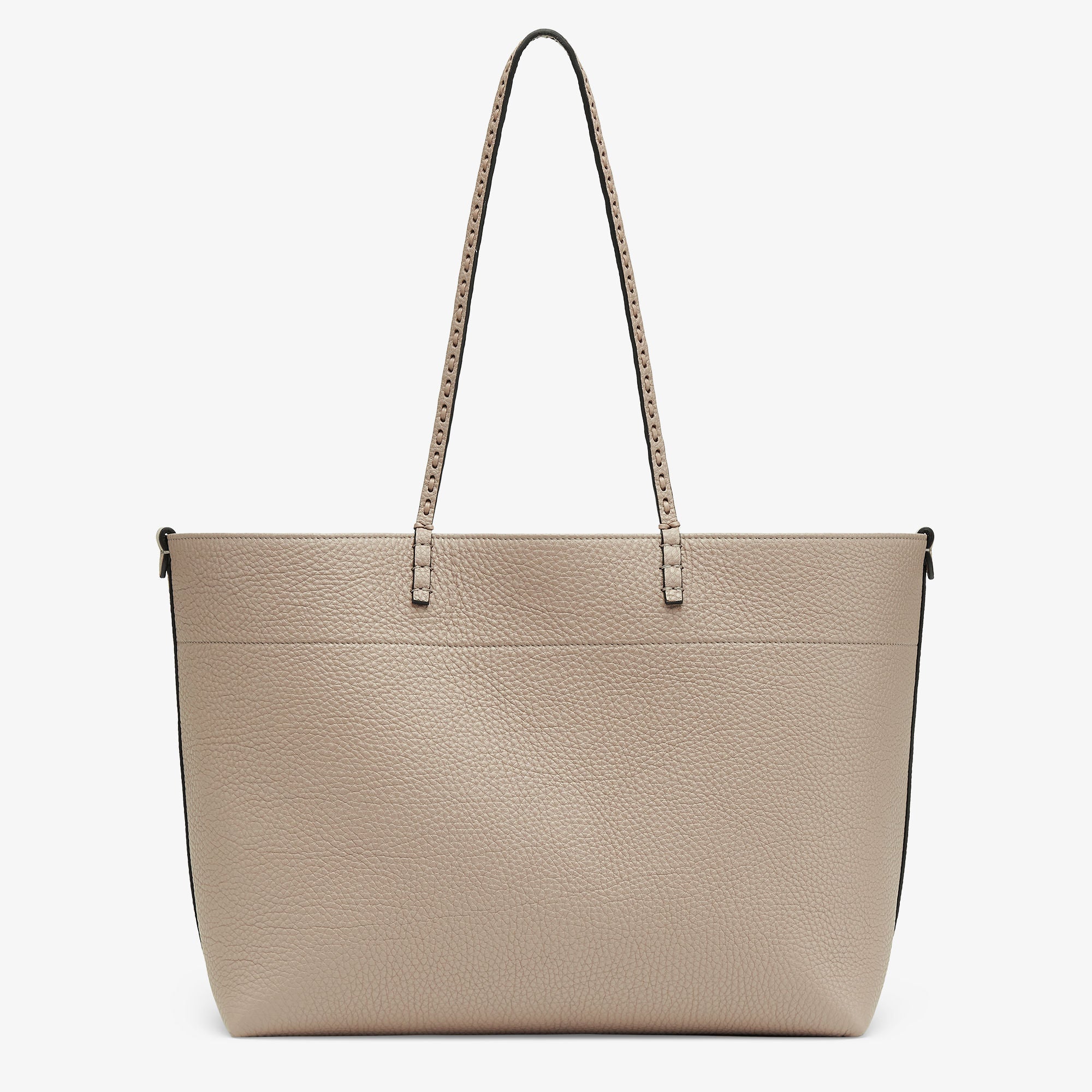 Medium Roll Dove gray Selleria shopper with 218 hand-sewn topstitches