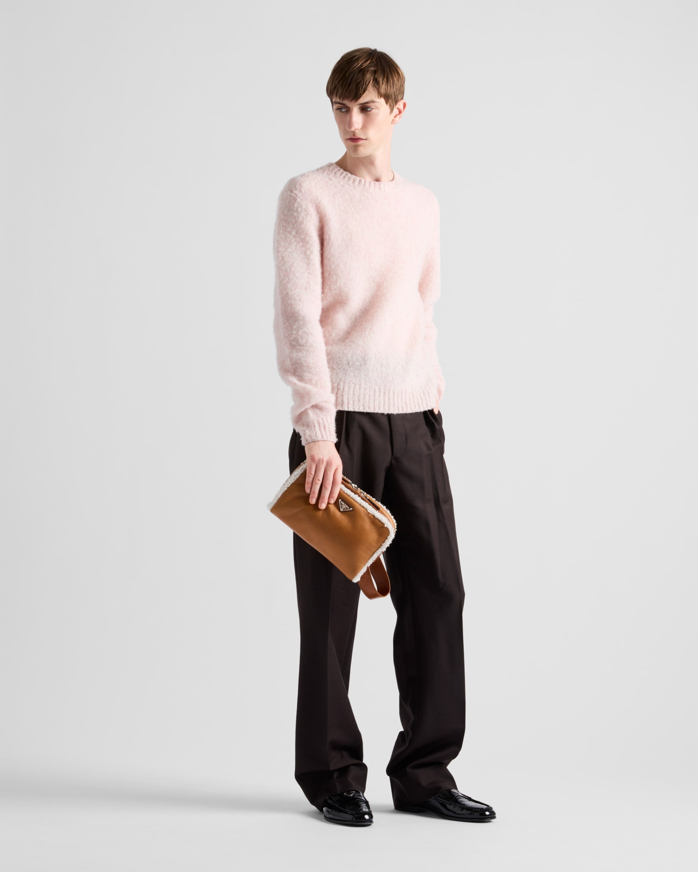 Shearling shoulder bag Cognac/Natural