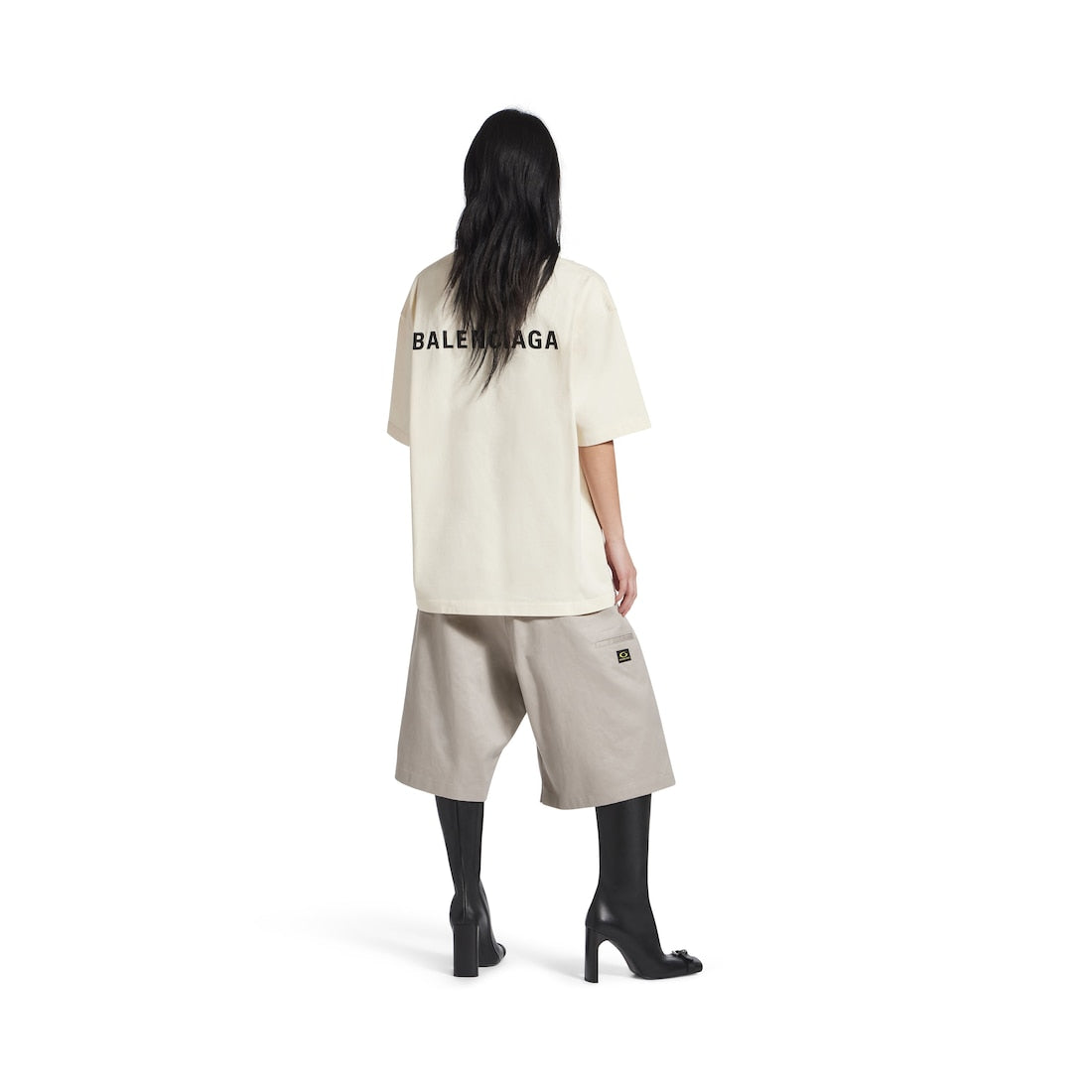 Men's Balenciaga Back T-shirt Medium Fit in Beige