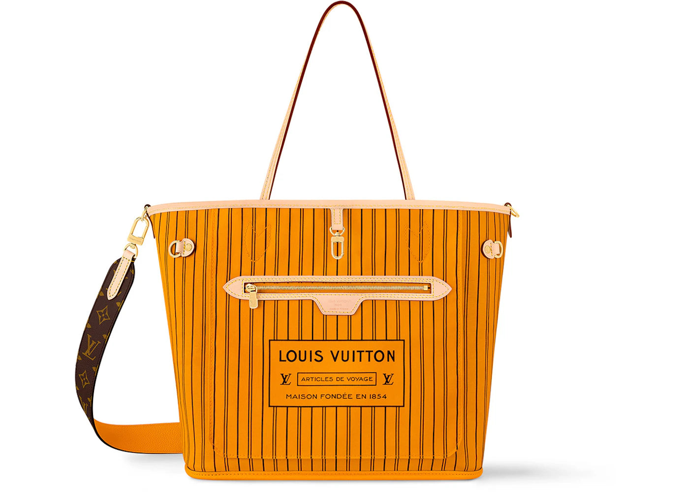 Louis Vuitton Neverfull Bandouliere MM Inside Out Monogram/Jaune Safran