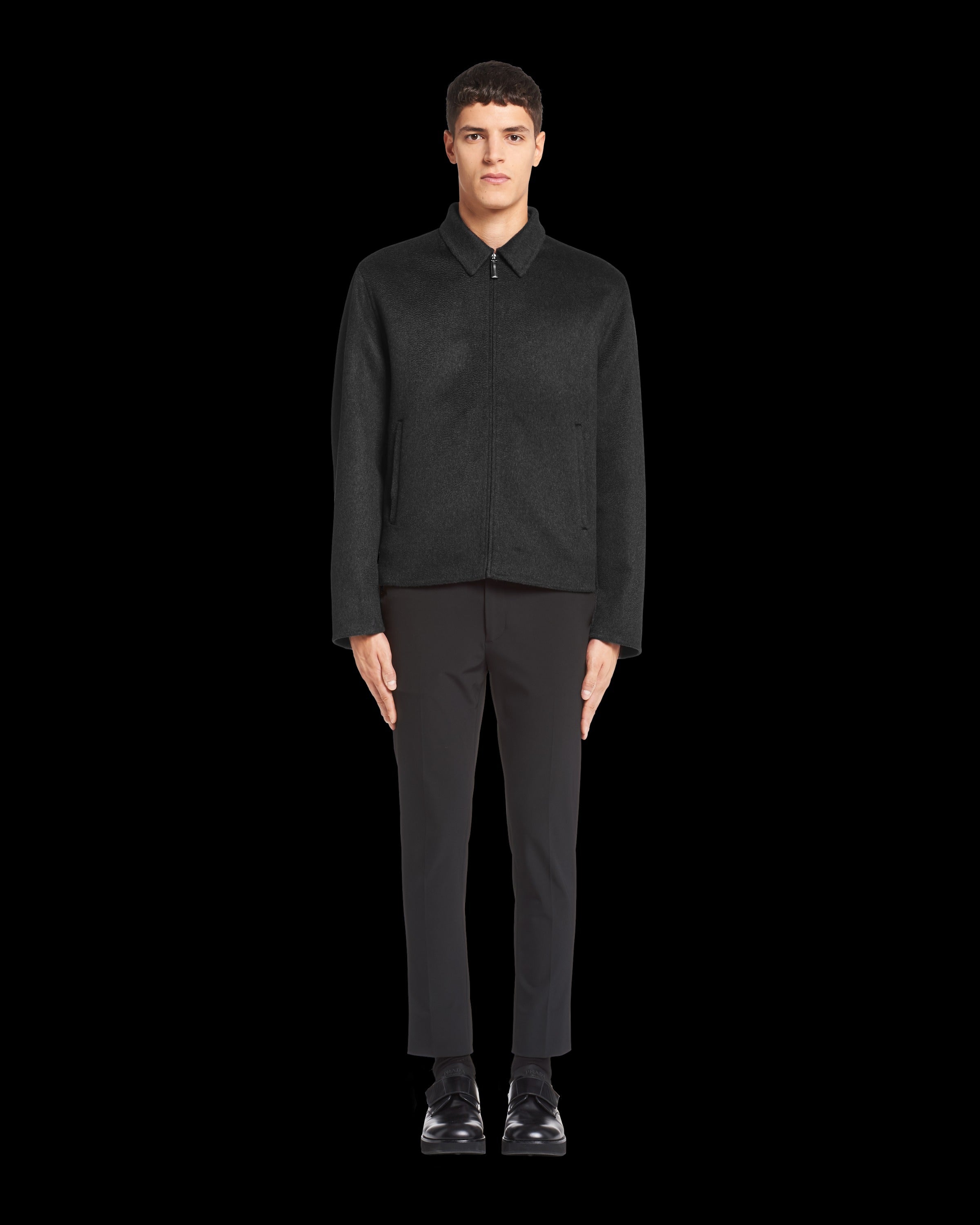 Cashmere blouson jacket Black