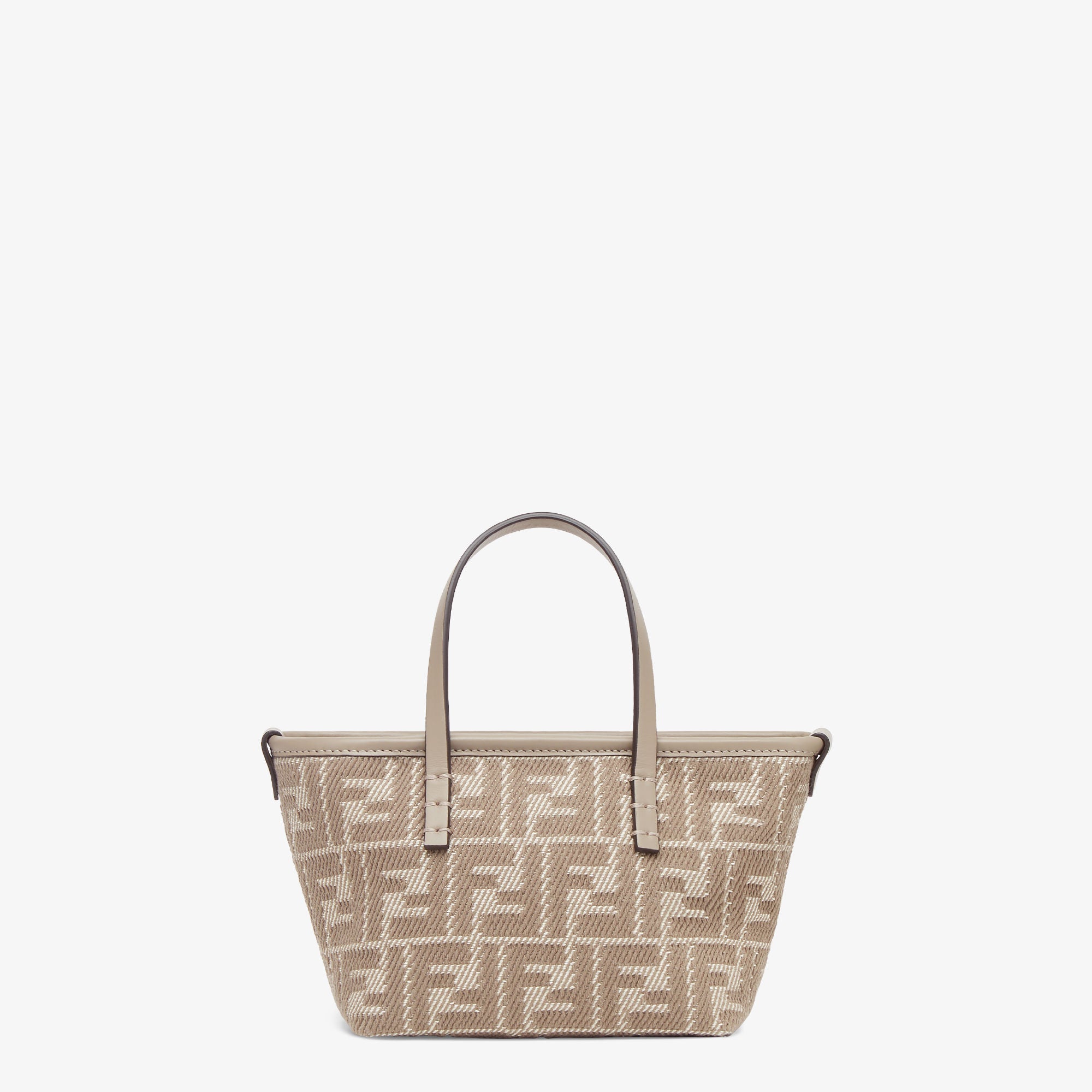 Roll Mini Dove gray denim-effect FF jacquard mini-bag