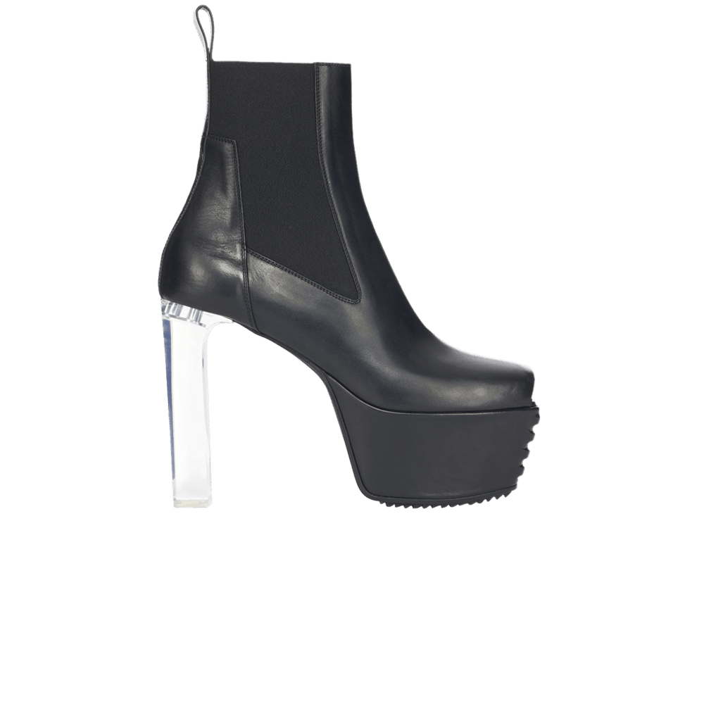 Rick Owens Wmns Luxor Open Toe Minimal Grill Beatle 65 Boot 'Black Clear'