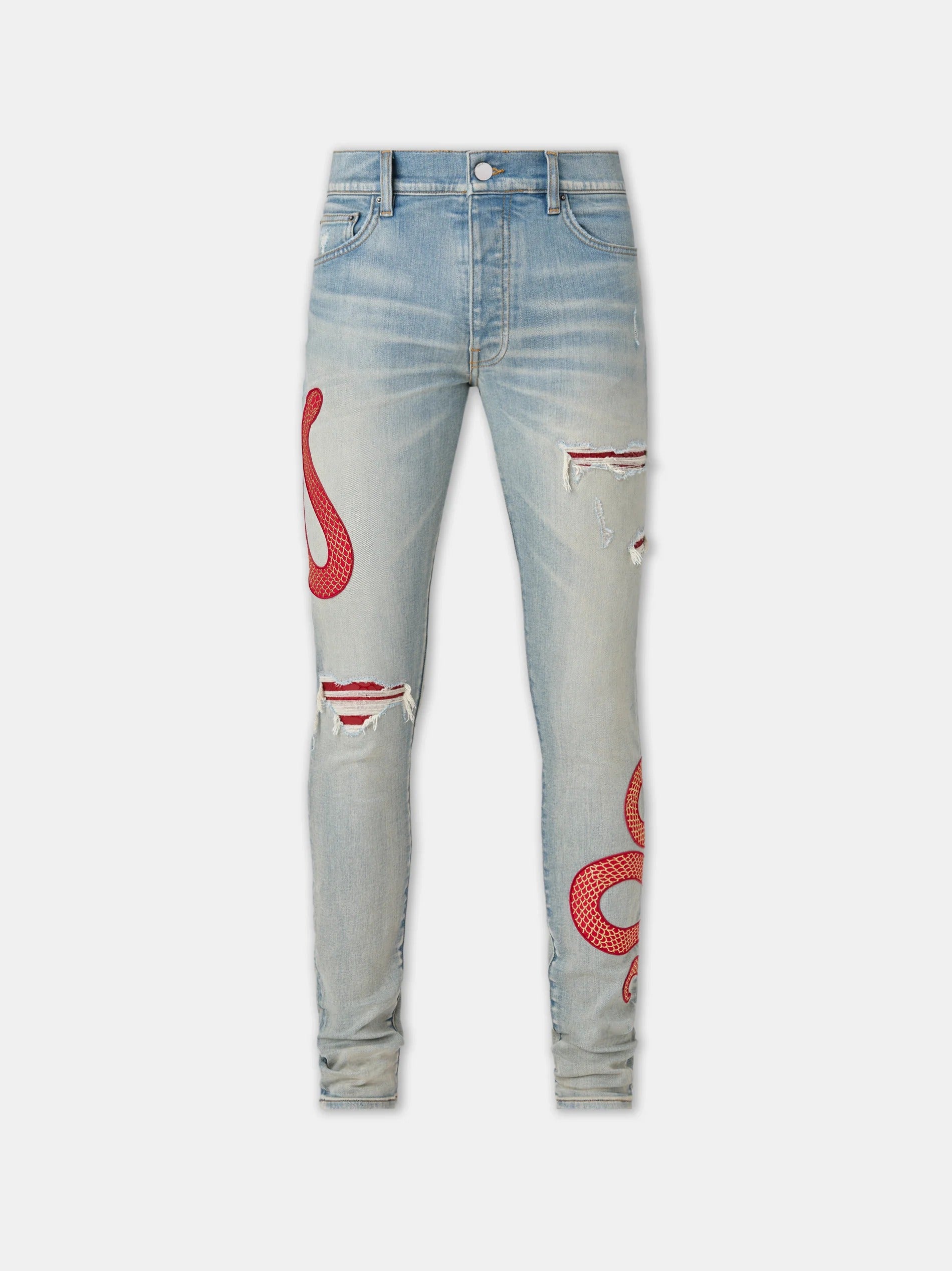 AMIRI SNAKE SKINNY JEAN Antique Indigo