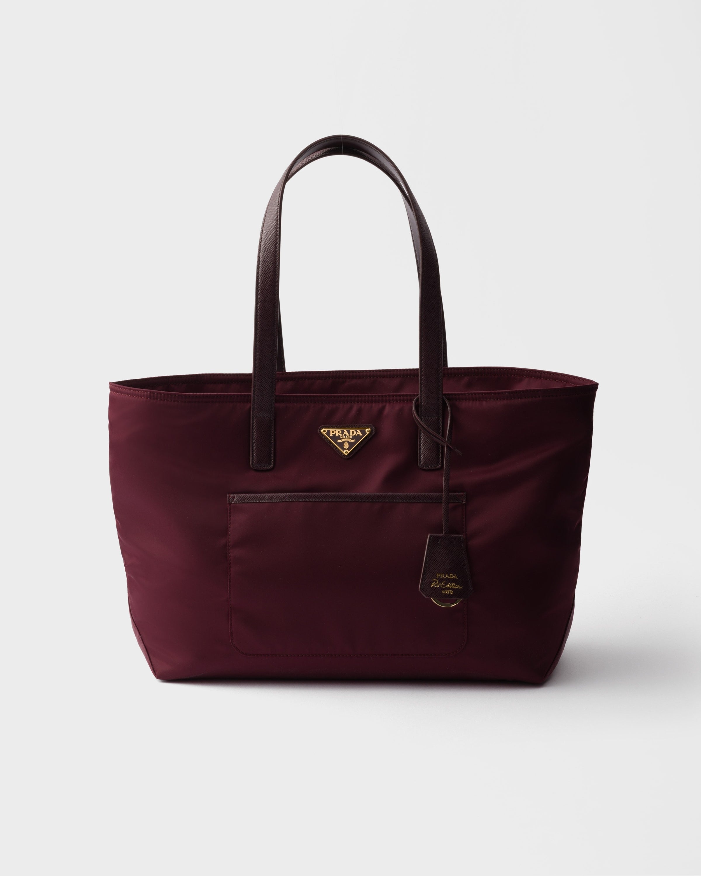 Prada Re-Edition 1978 medium Re-Nylon and Saffiano leather tote bag Burgundy