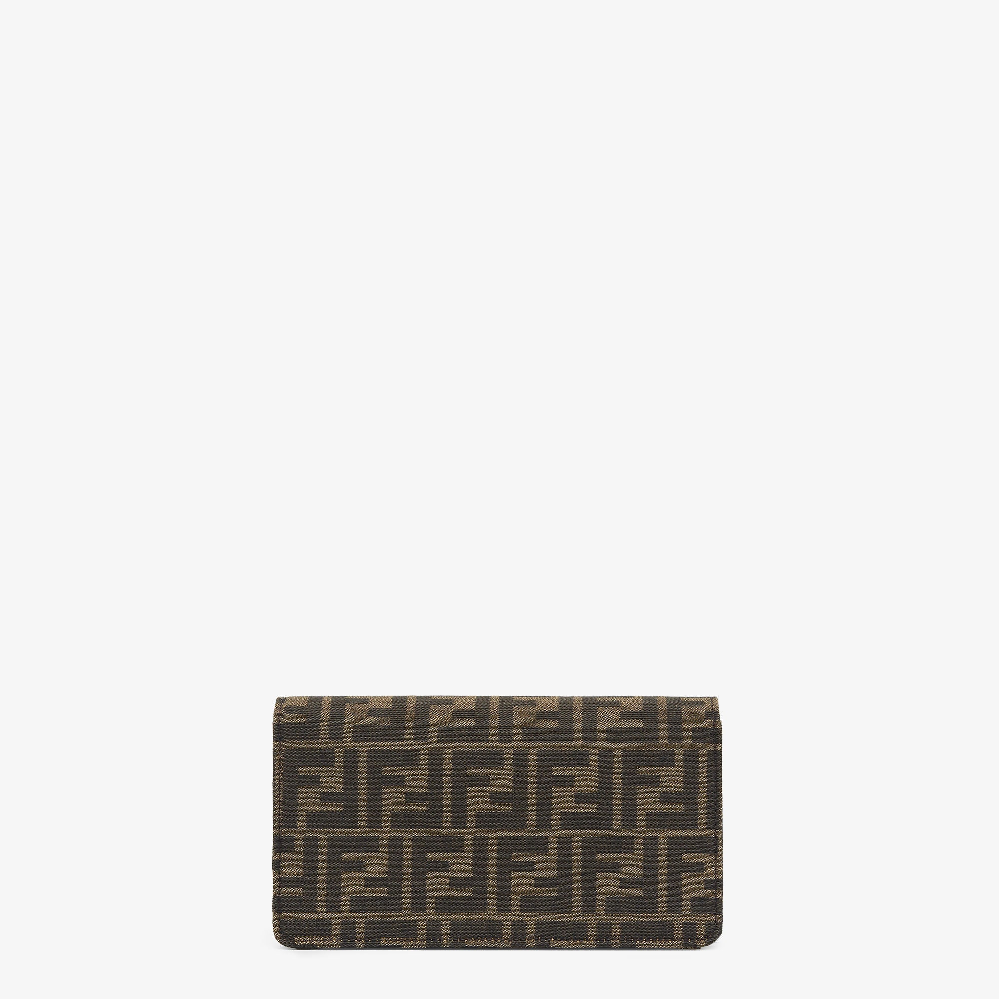 Wallet On Chain Baguette Brown FF fabric wallet