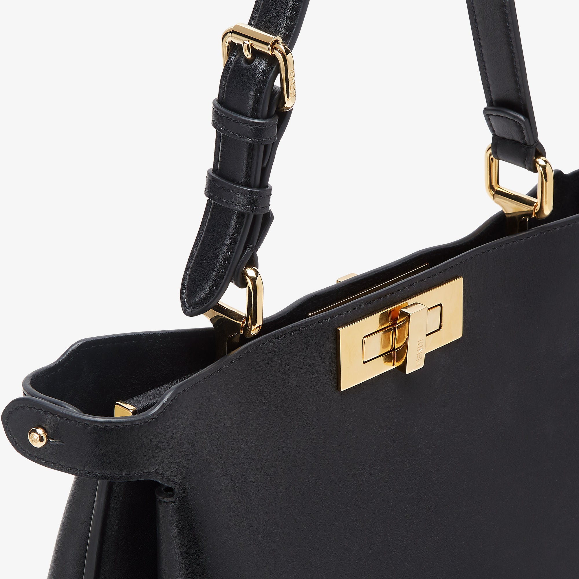Peekaboo Soft Medium Black leather bag