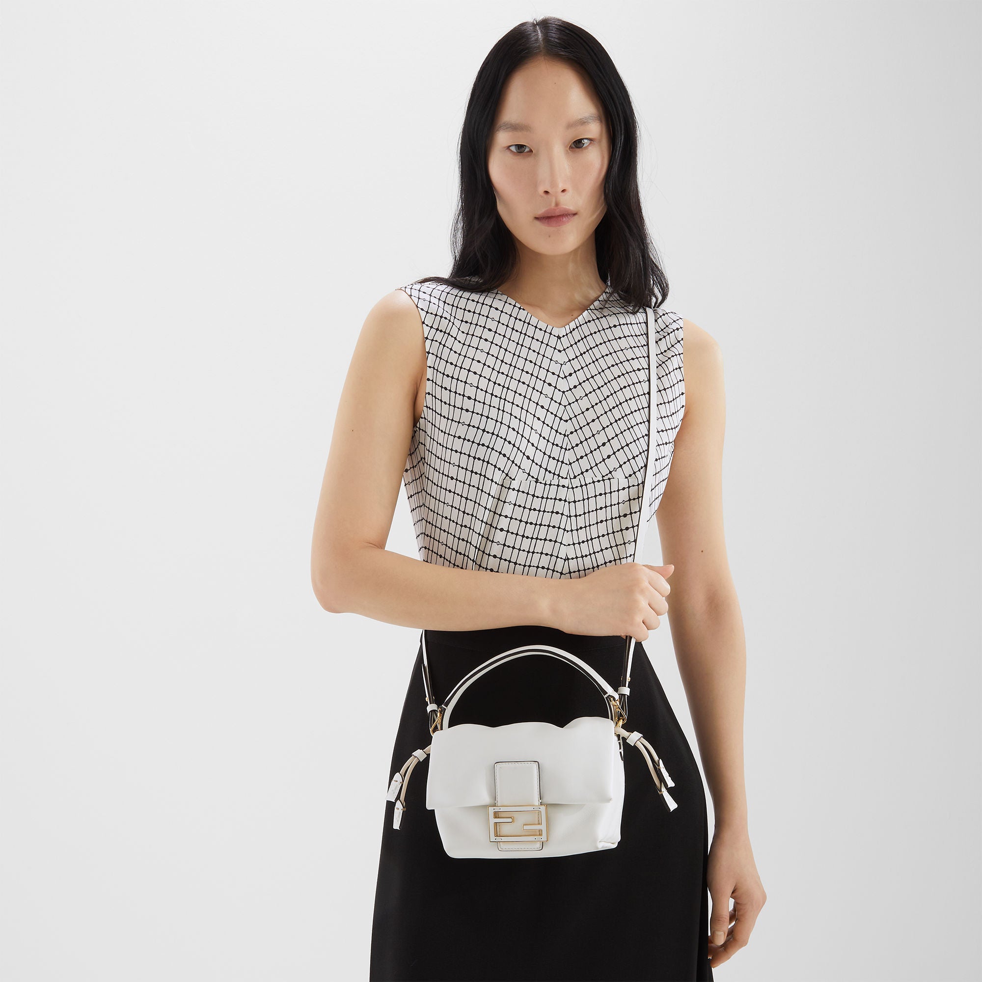 Mamma Baguette Small White nappa leather mini bag