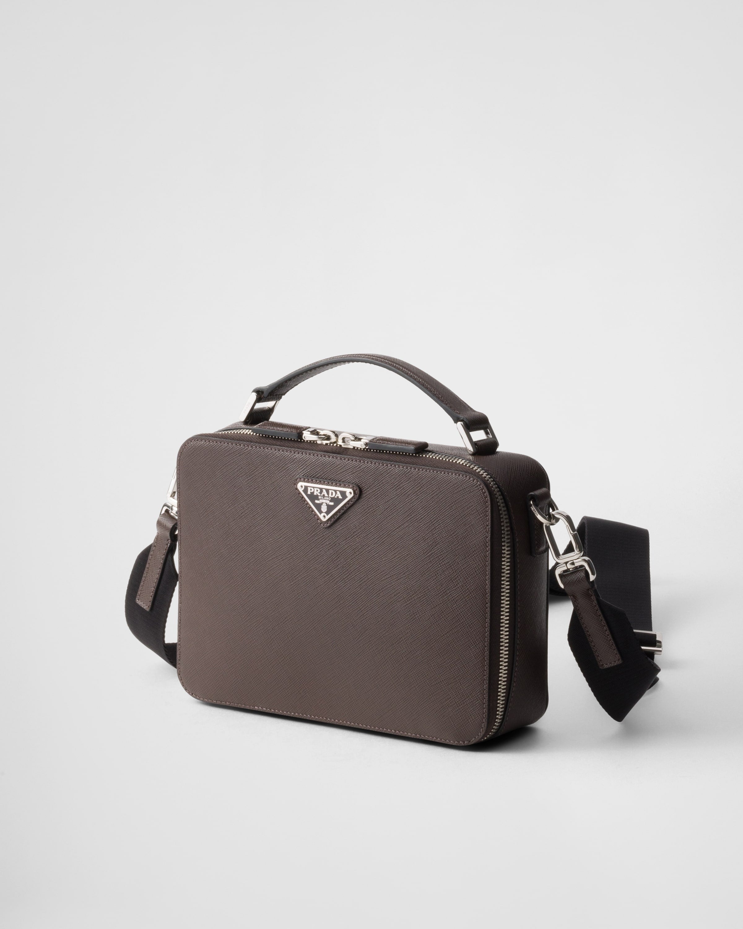 Medium Prada Brique Saffiano leather bag Coffee