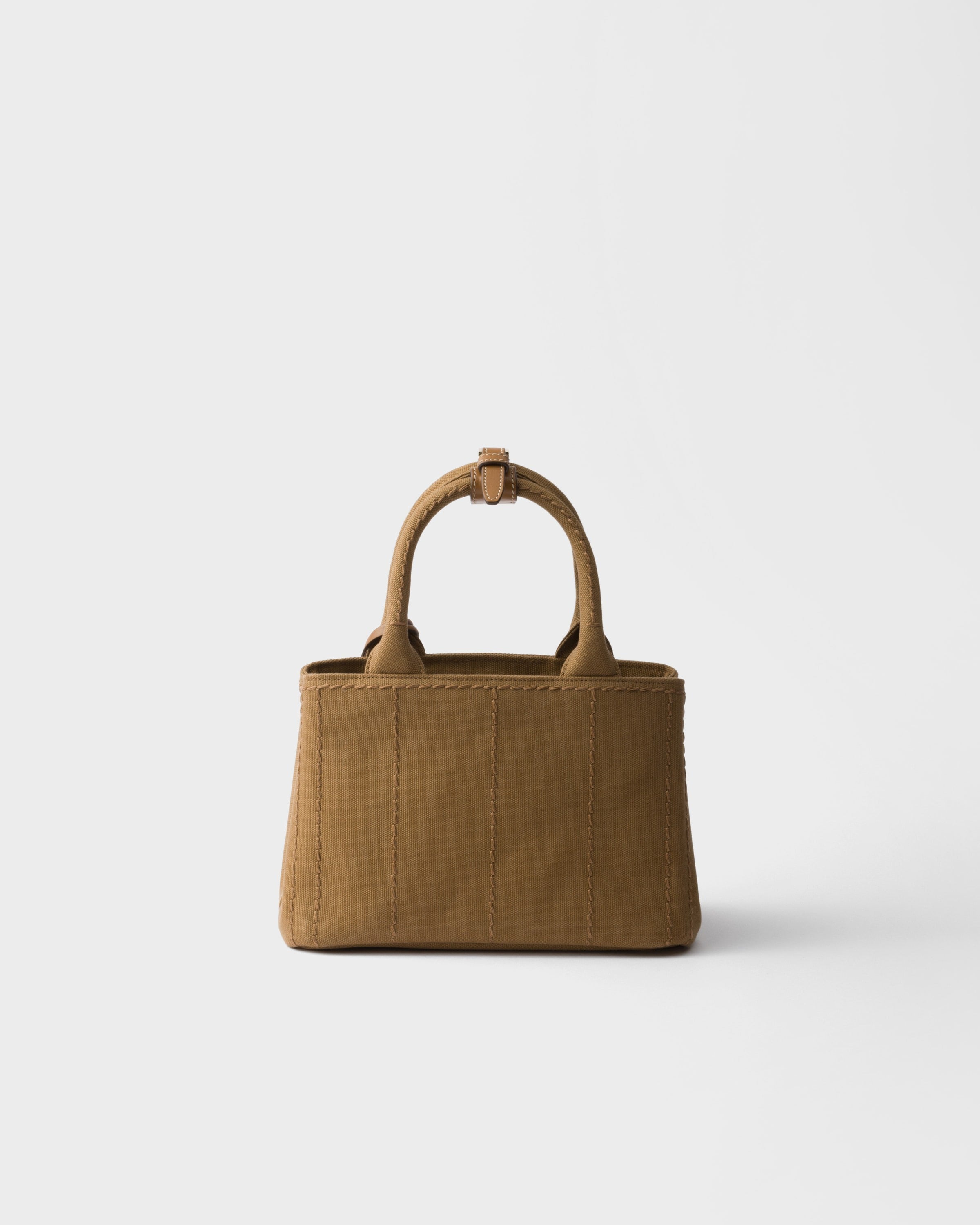 Prada Jardinière cotton canvas mini handbag Tabacco