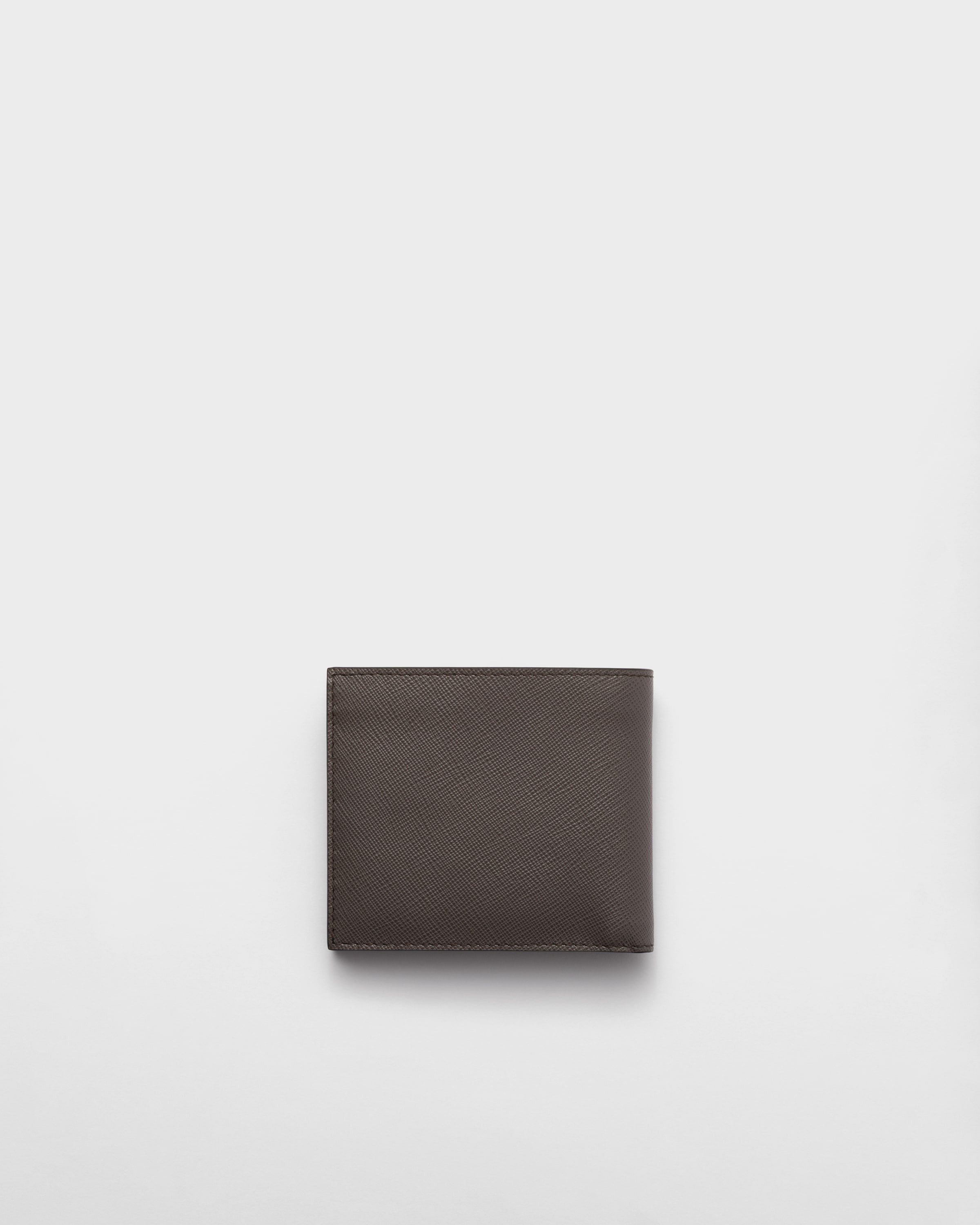 Saffiano Leather Wallet Smoky Gray/Emerald