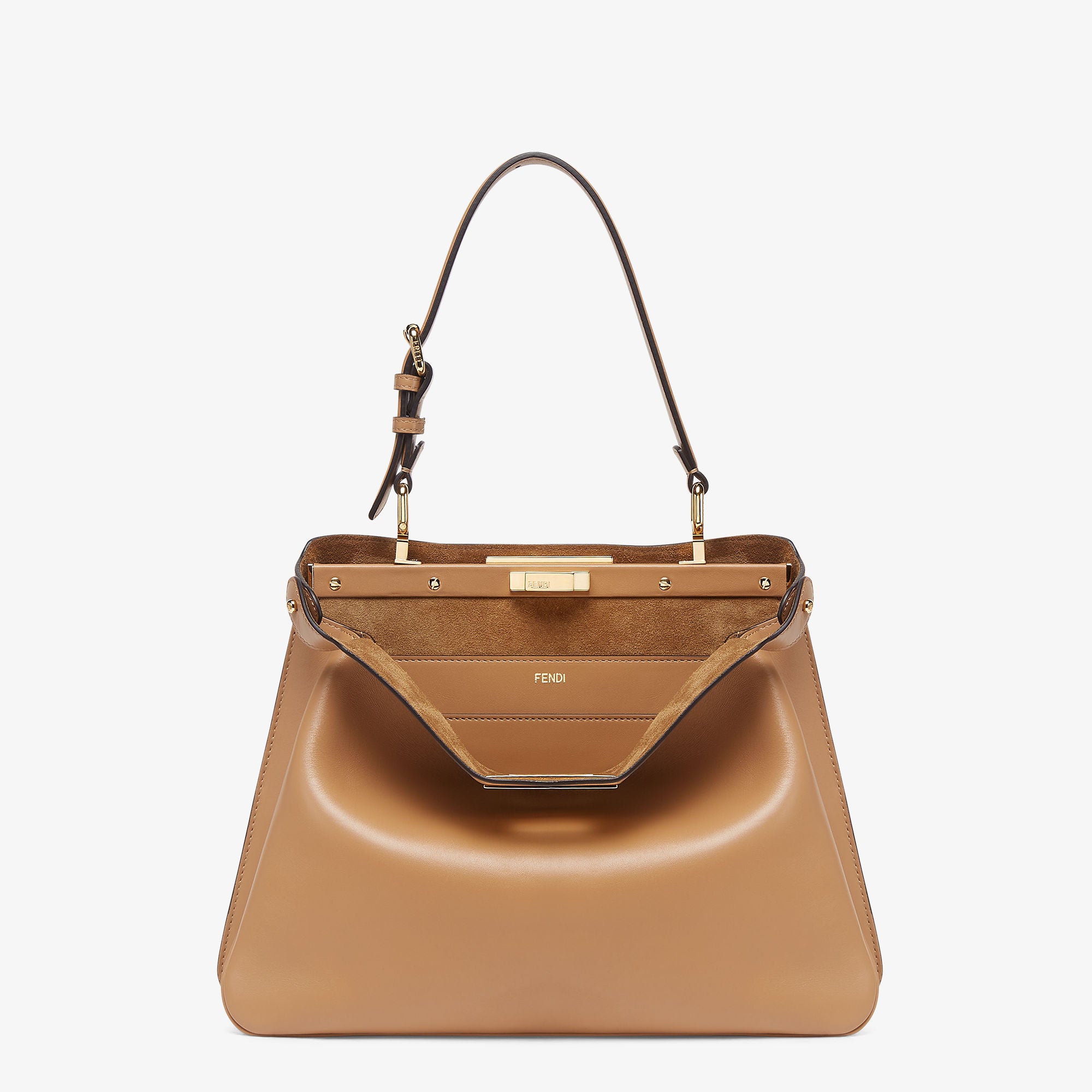 Peekaboo Soft Medium Cappuccino-colored leather bag