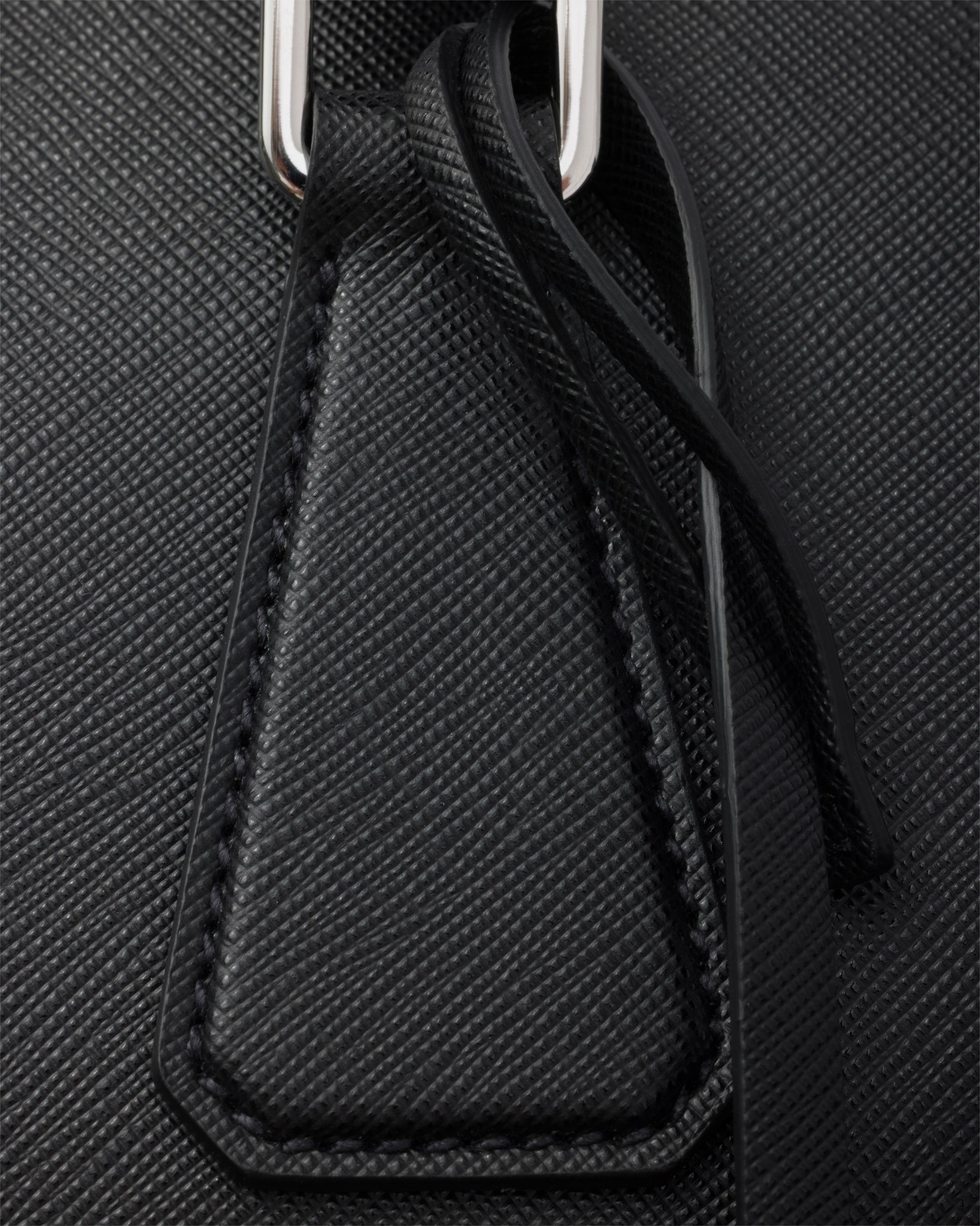 Saffiano leather work bag Black