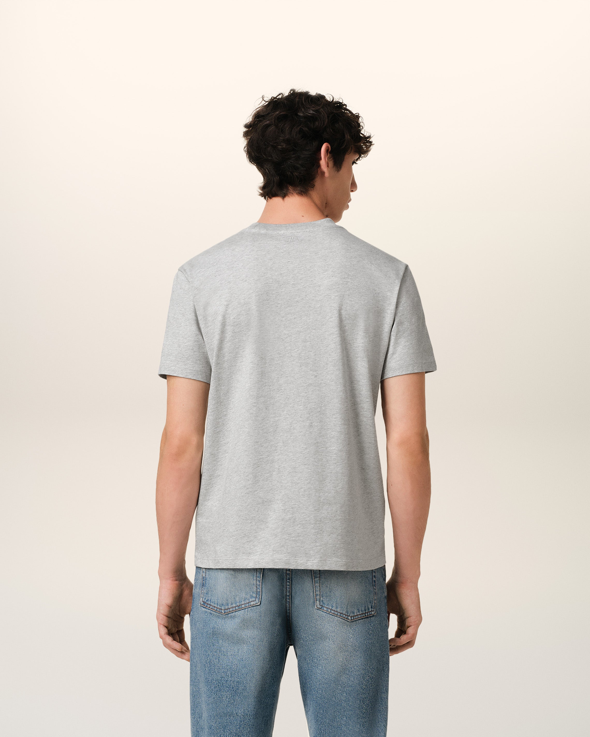 GREY COTTON AMI DE COEUR T-SHIRT HEATHER ASH GREY