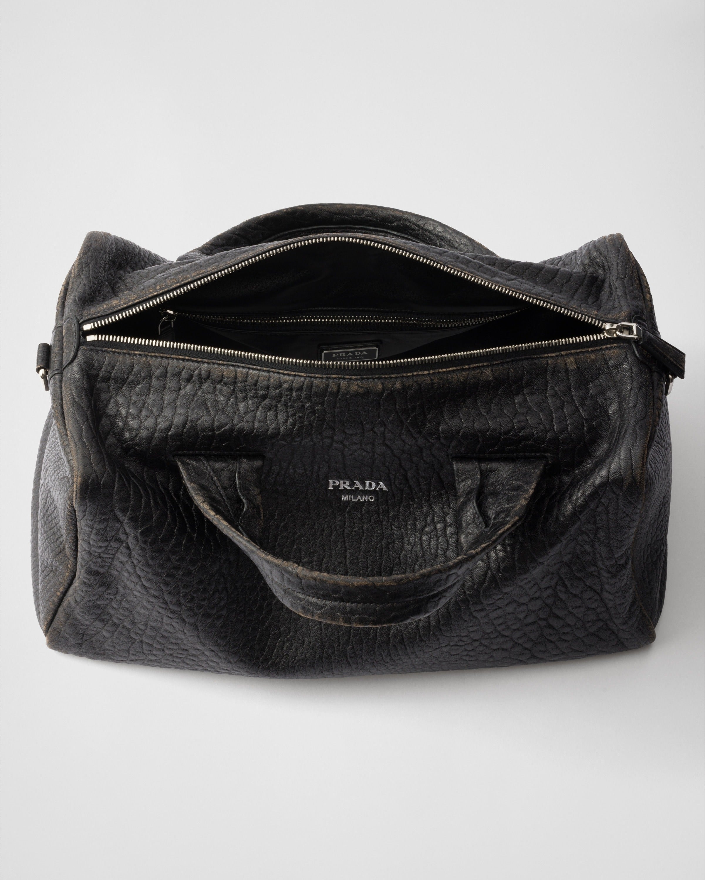 Nappa leather duffle bag Black