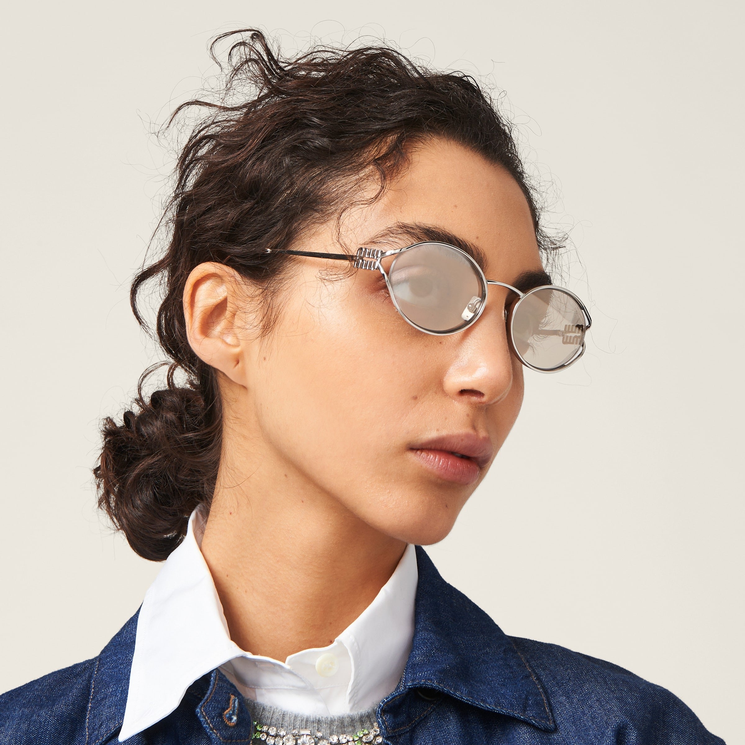 Miu Miu Logo sunglasses Light gold lenses