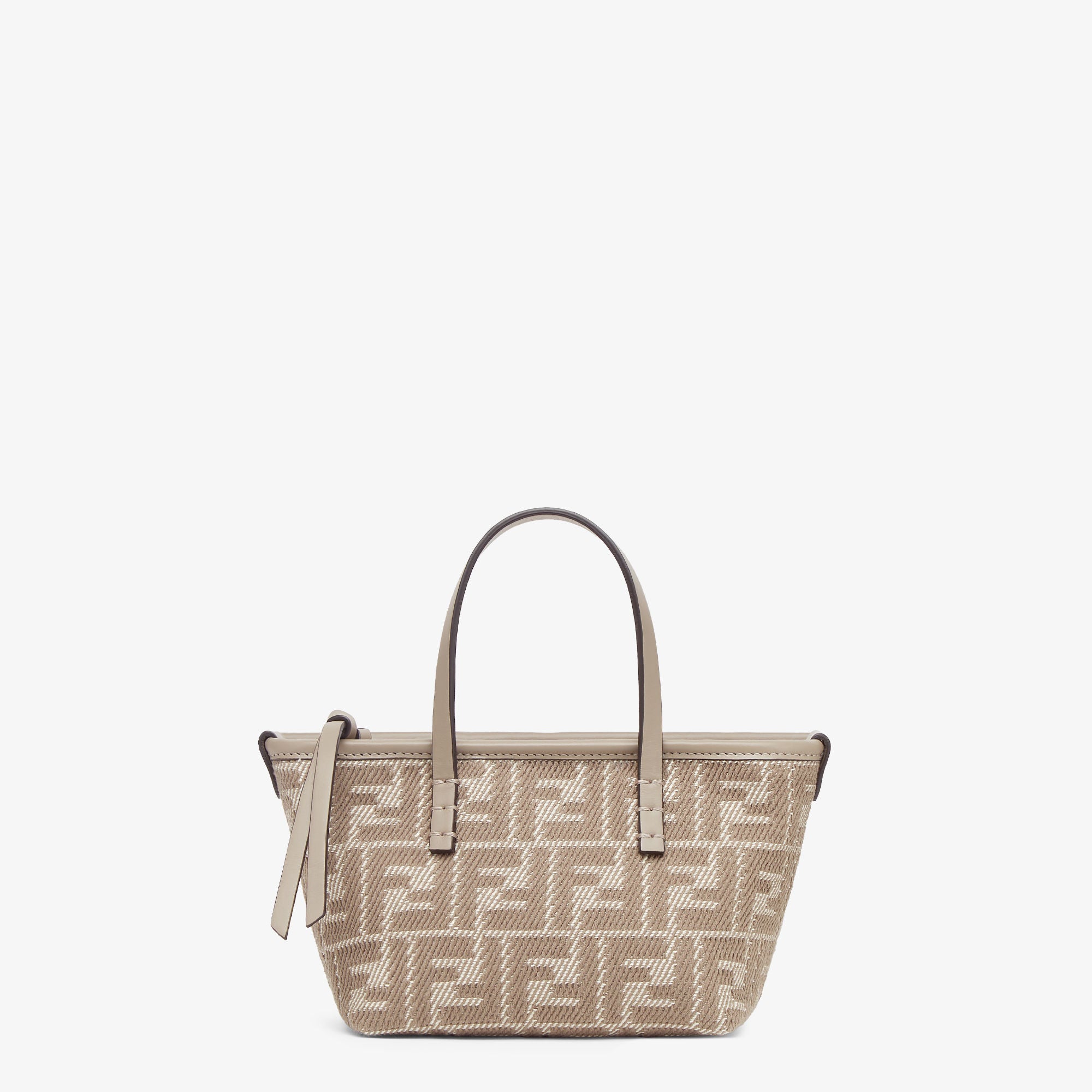 Roll Mini Dove gray denim-effect FF jacquard mini-bag
