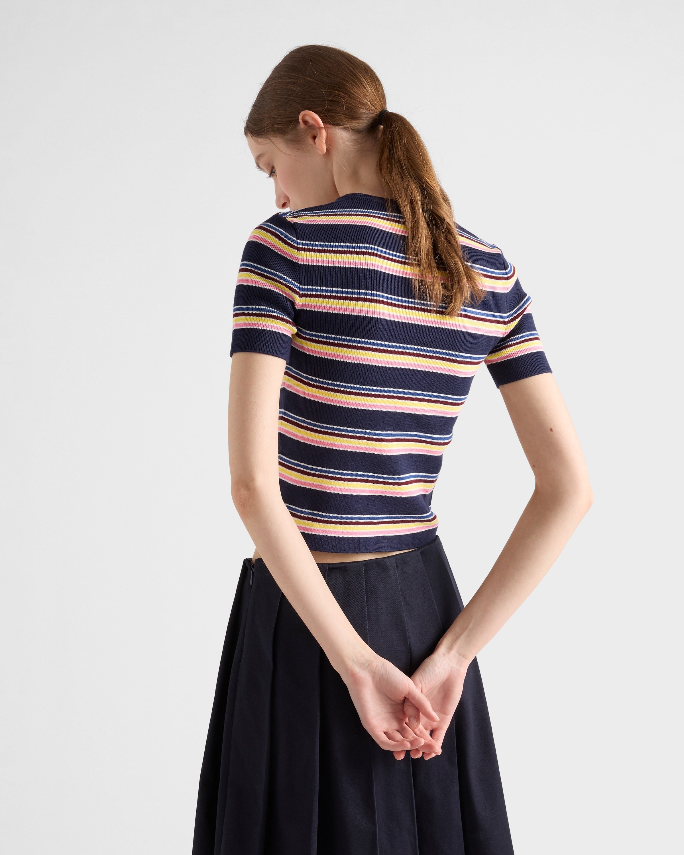 Cotton crew-neck sweater Navy