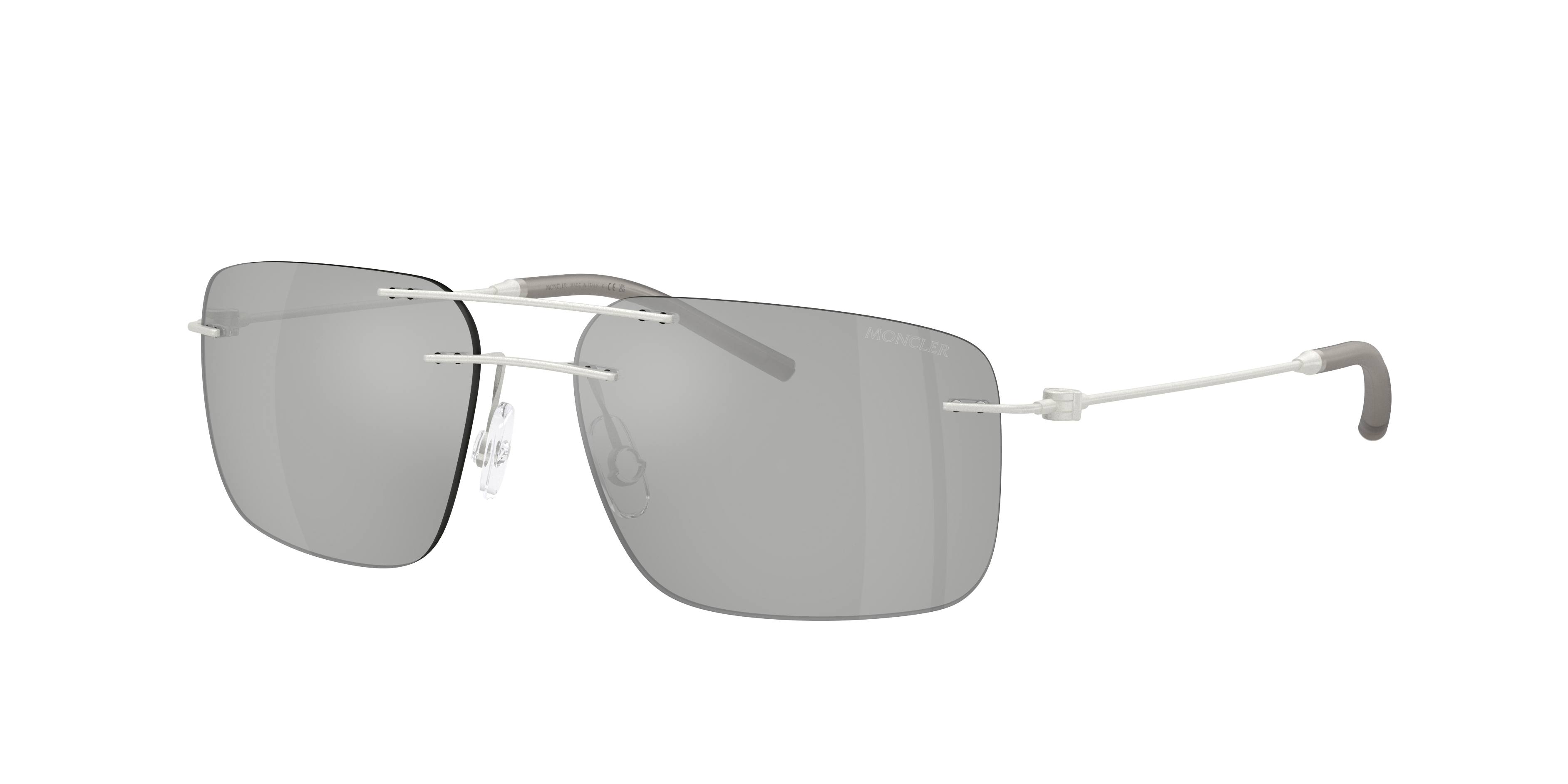 MONCLER ME4003 Doppler Matte Silver - Unisex Sunglasses, Blue Mirror Silver Lens