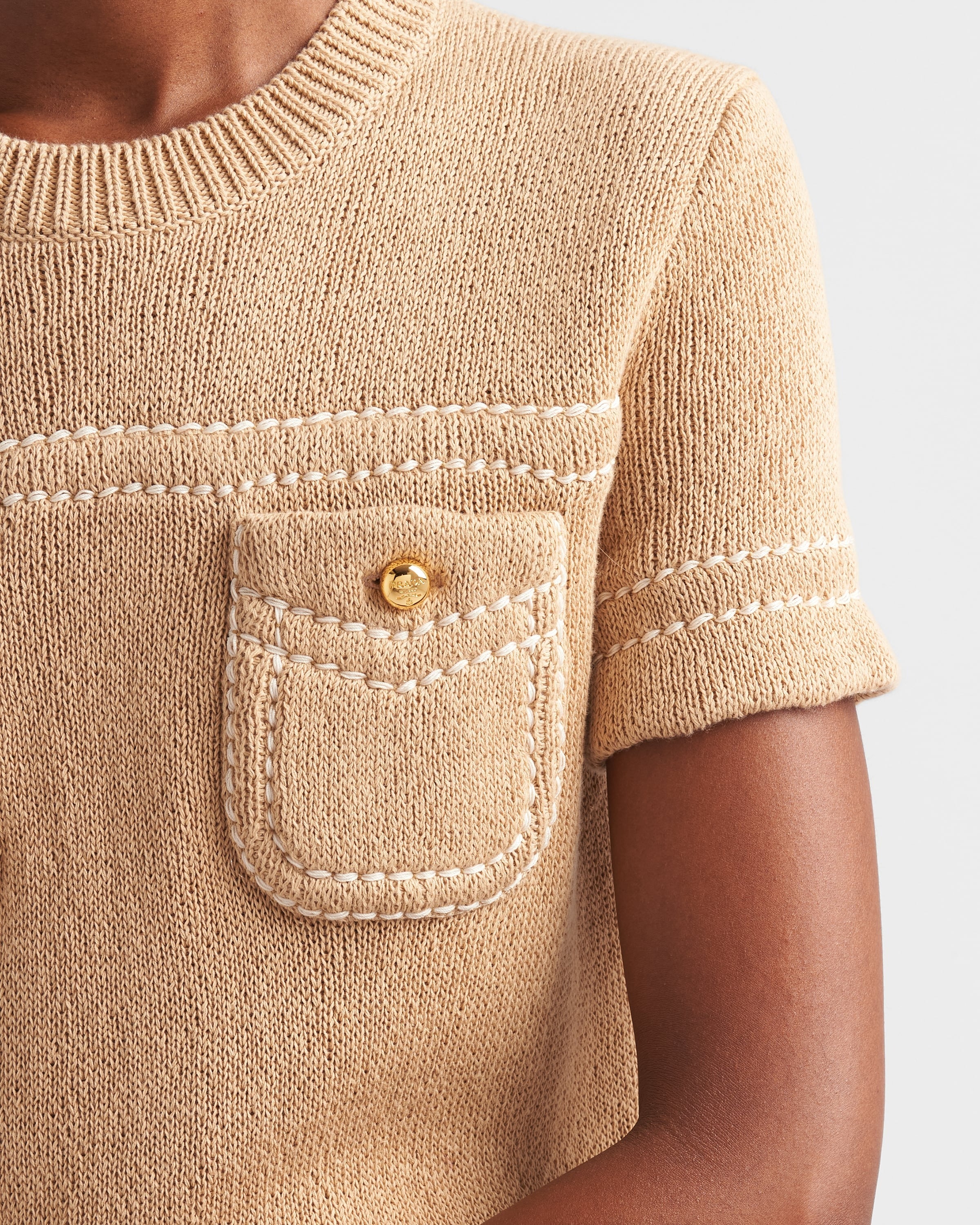 Cotton crew-neck dress Albino White