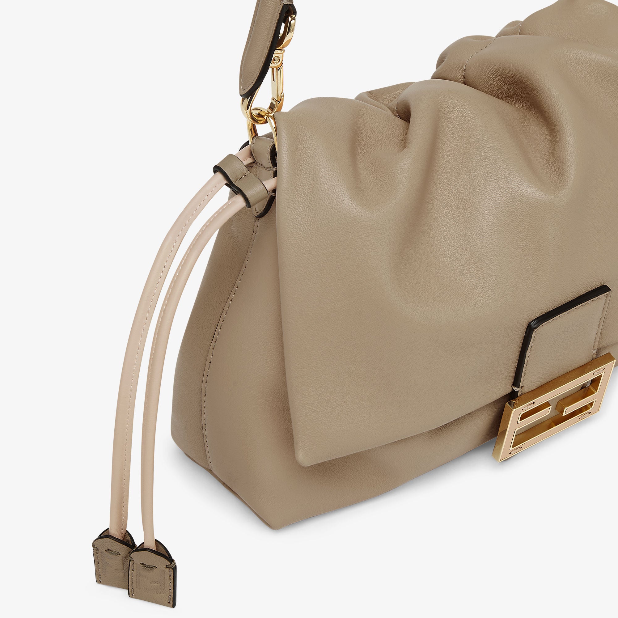 Mamma Baguette Medium Dove gray nappa leather bag