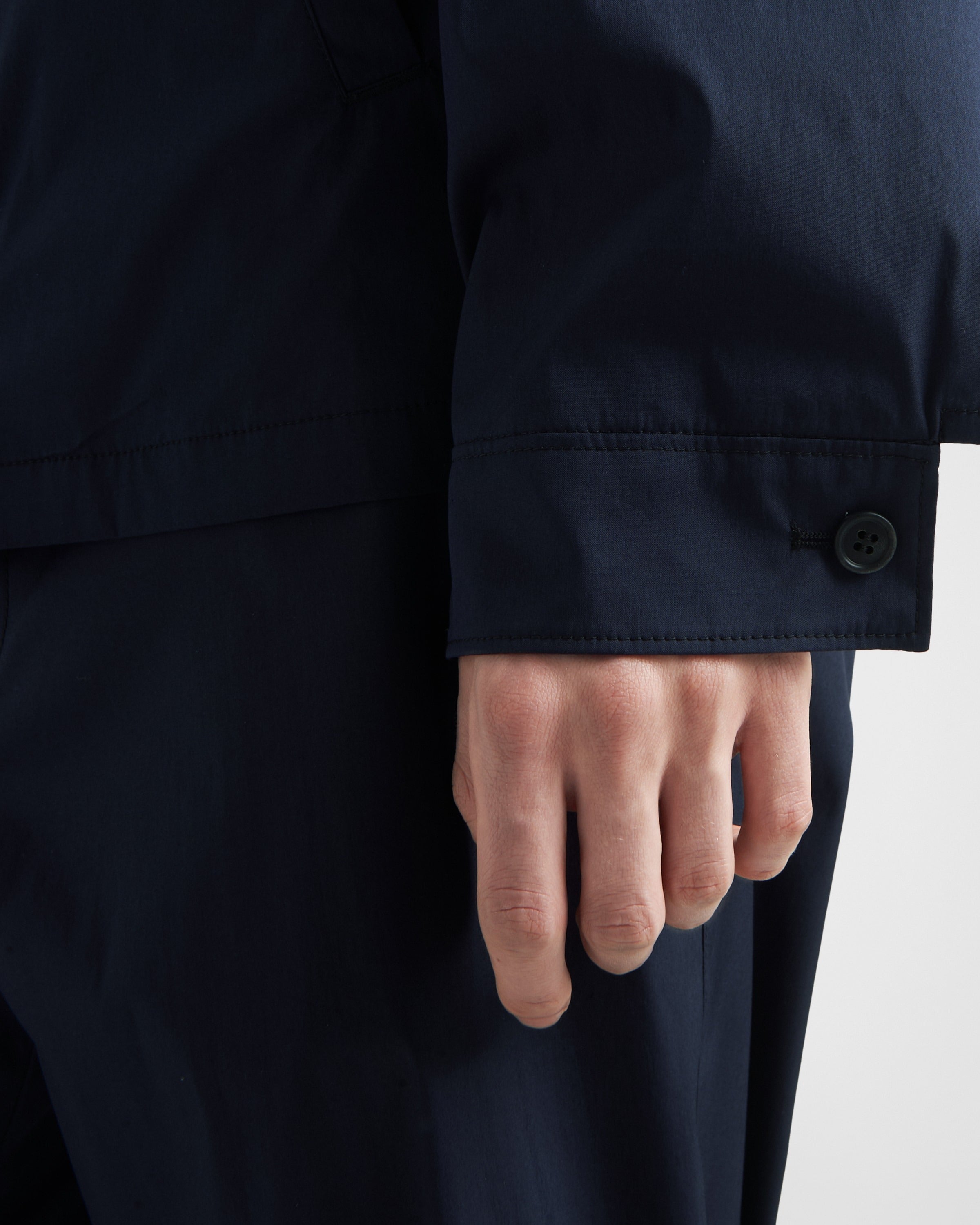 Stretch cotton blouson jacket Blue